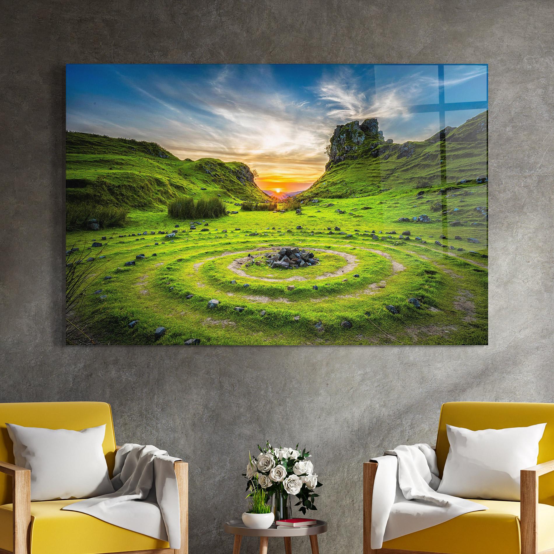 Стъклена картина Green Circle Nature mockup 4