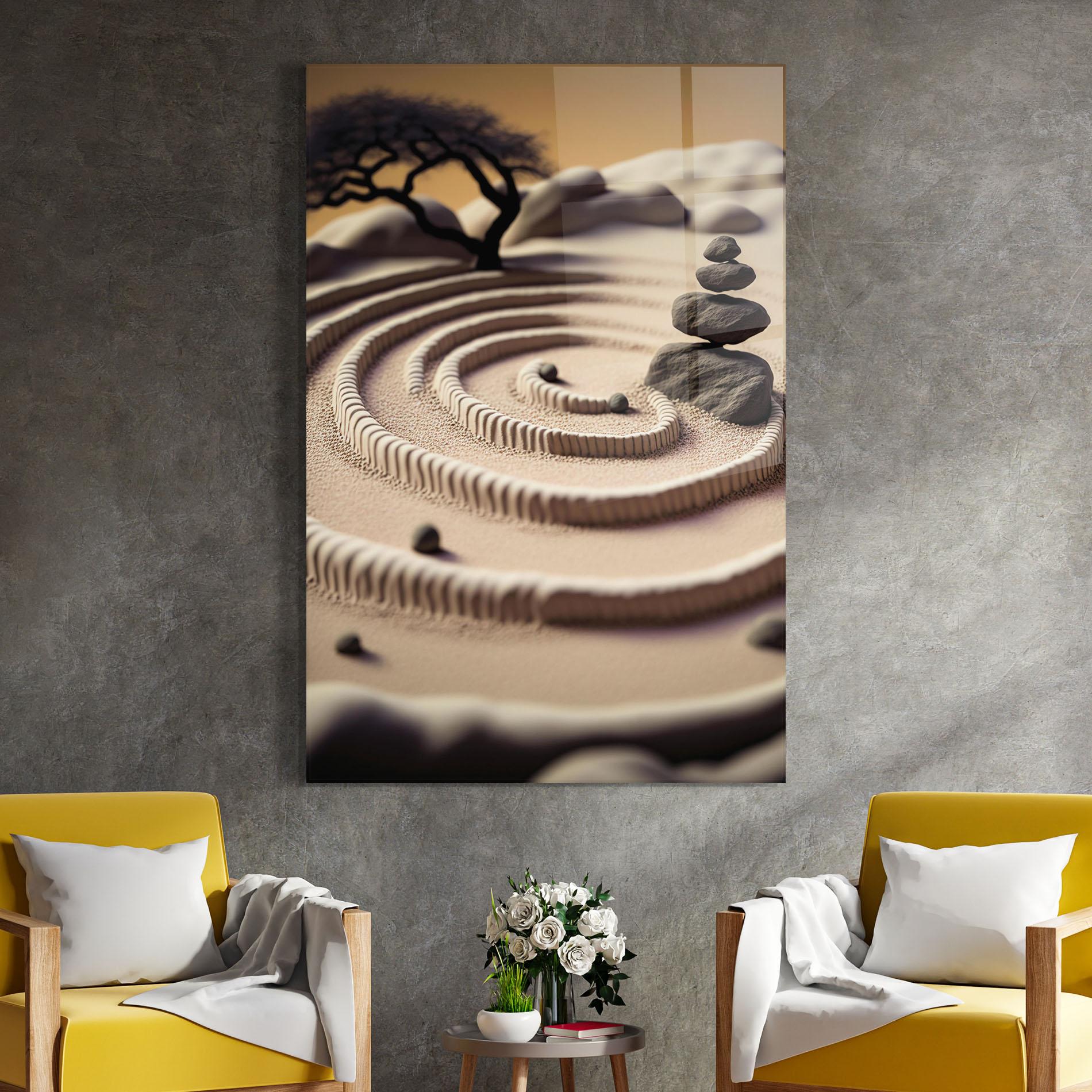 Стъклена картина Japanese Zen Garden mockup 4