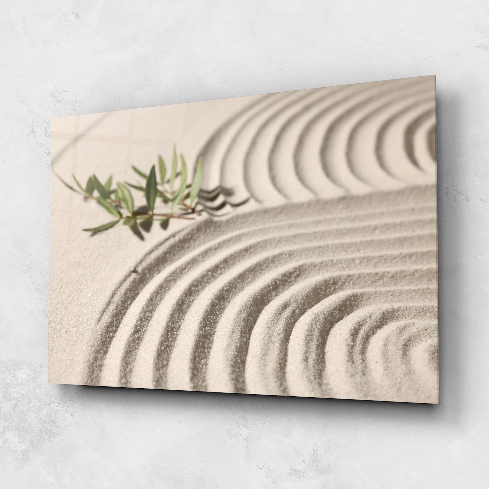 Стъклена картина Cream Zen Garden mockup 1