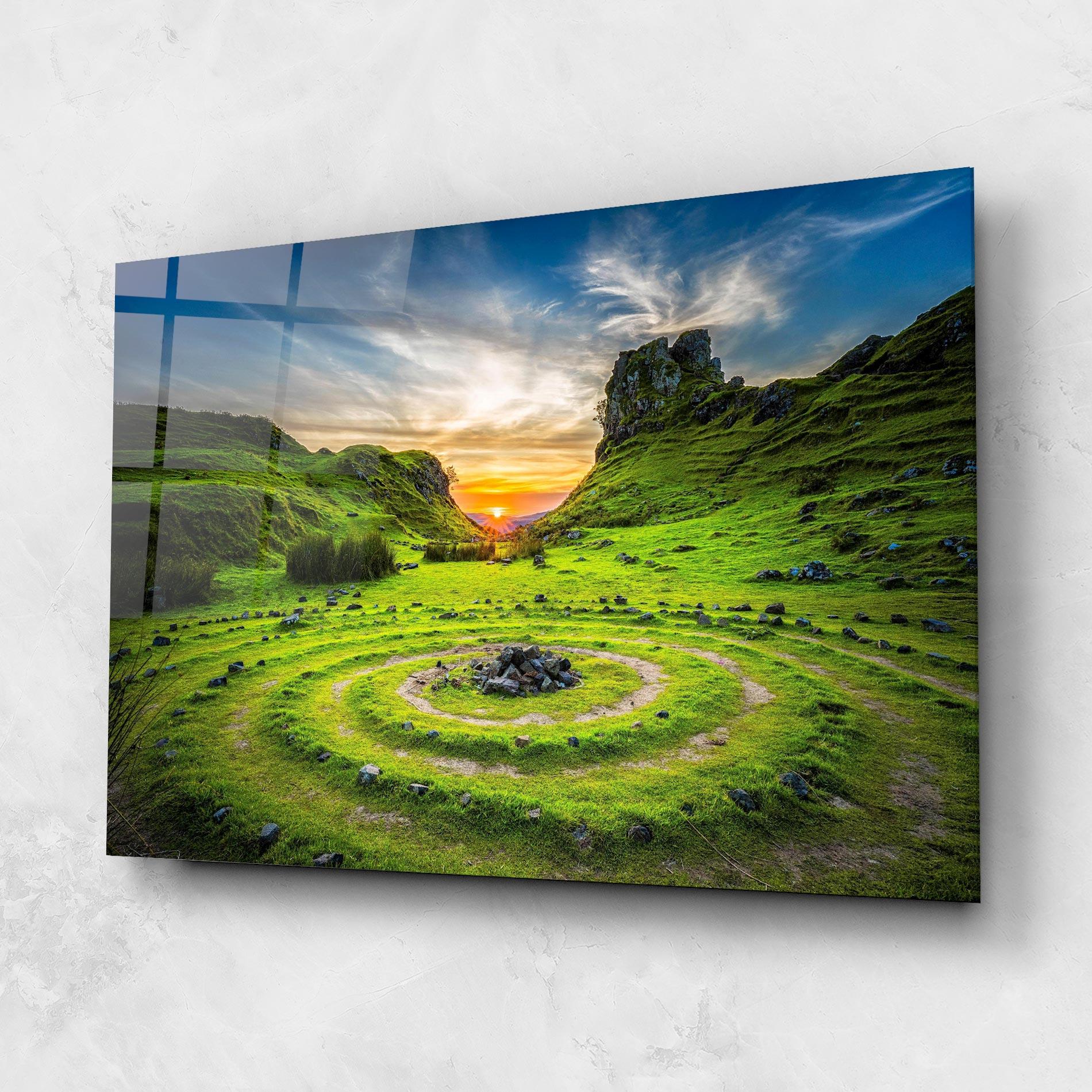 Стъклена картина Green Circle Nature mockup 1