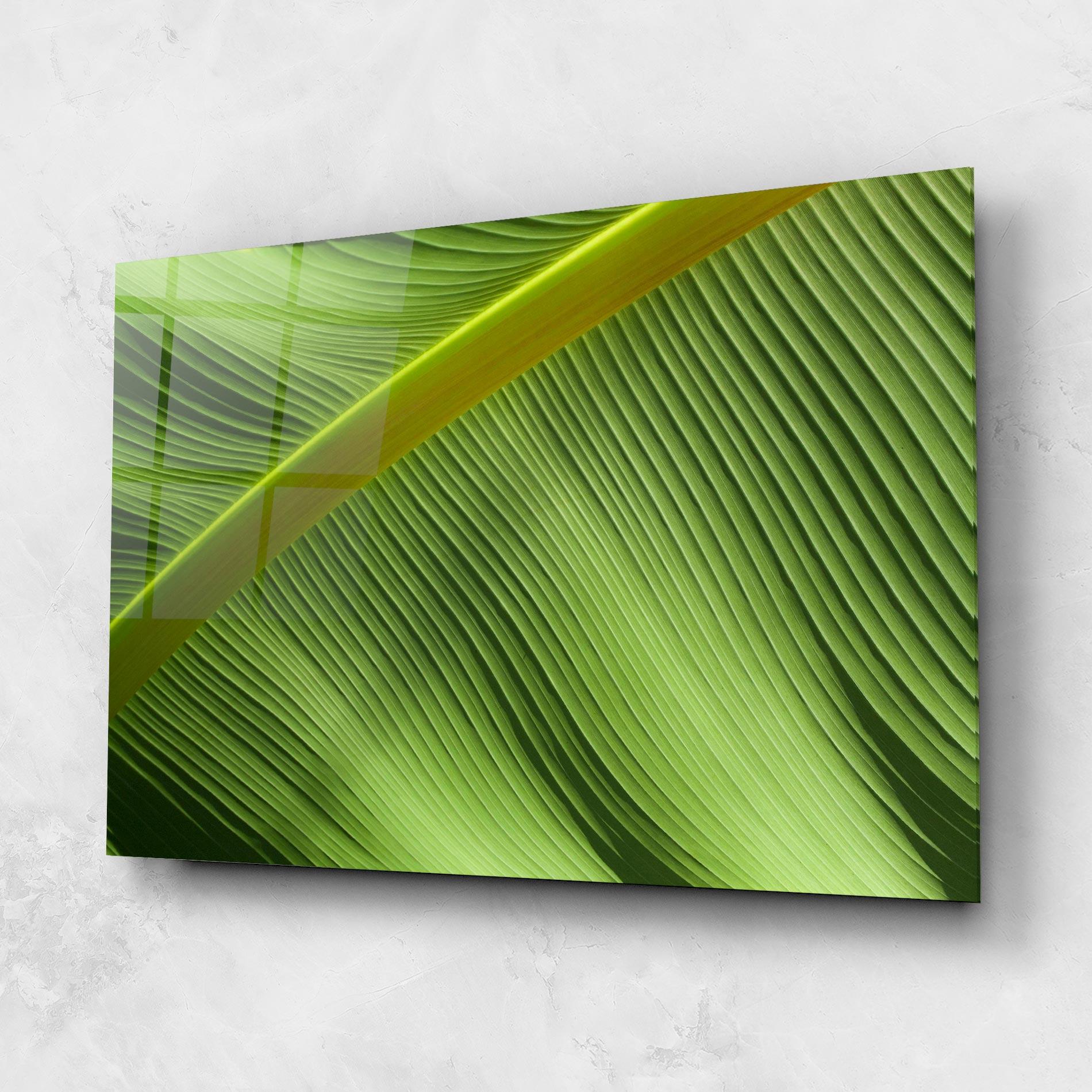 Стъклена картина Leaf Green Close Up mockup 1