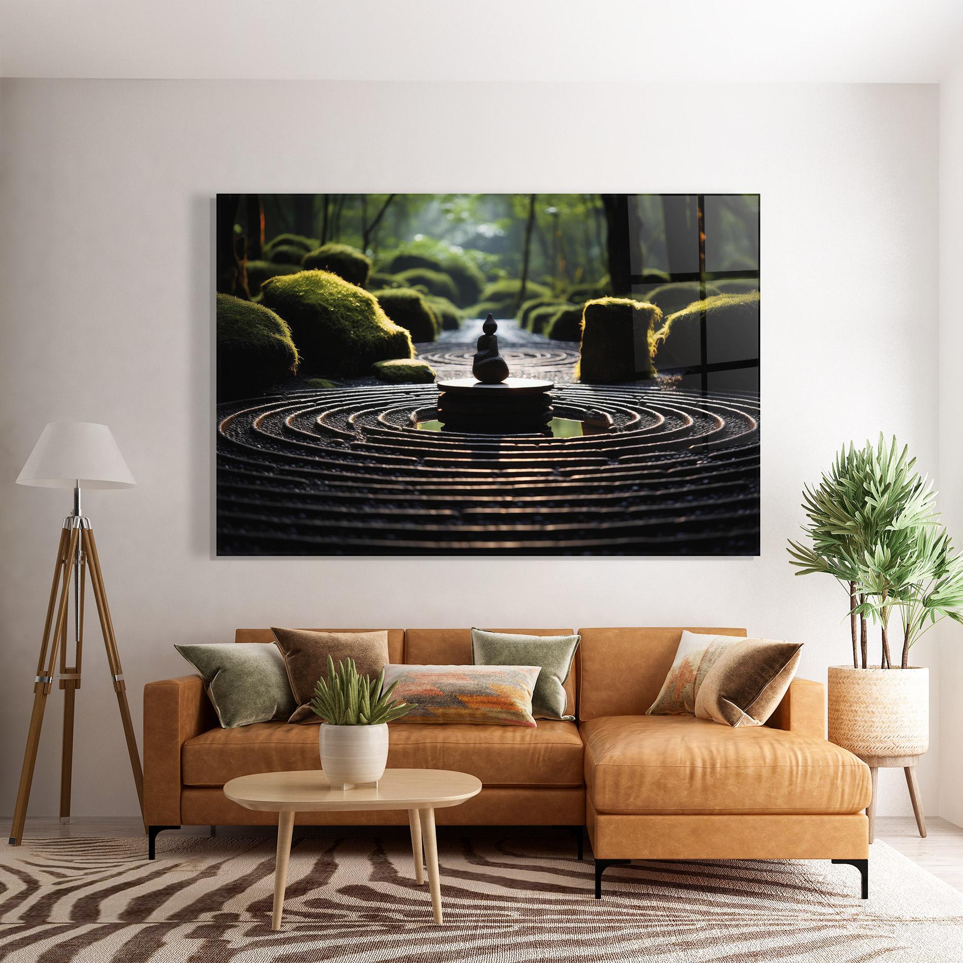Стъклена картина Beautiful Zen Garden mockup 7
