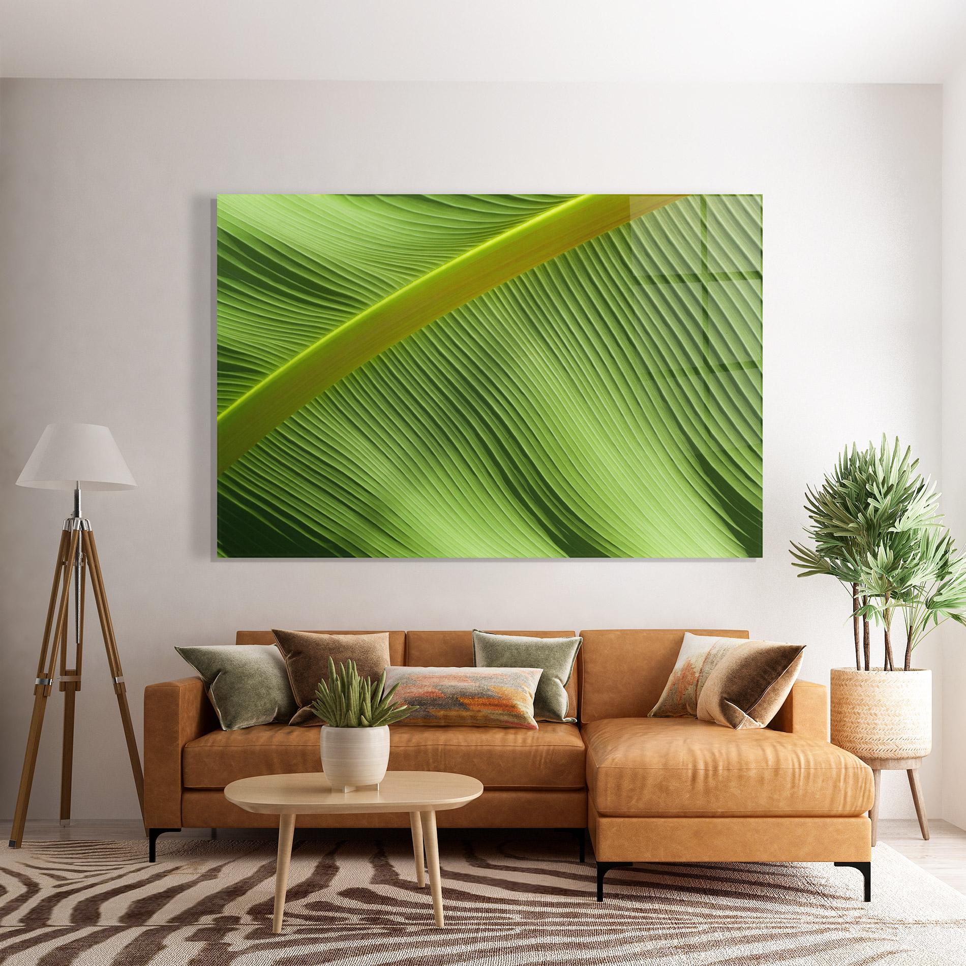 Стъклена картина Leaf Green Close Up mockup 7