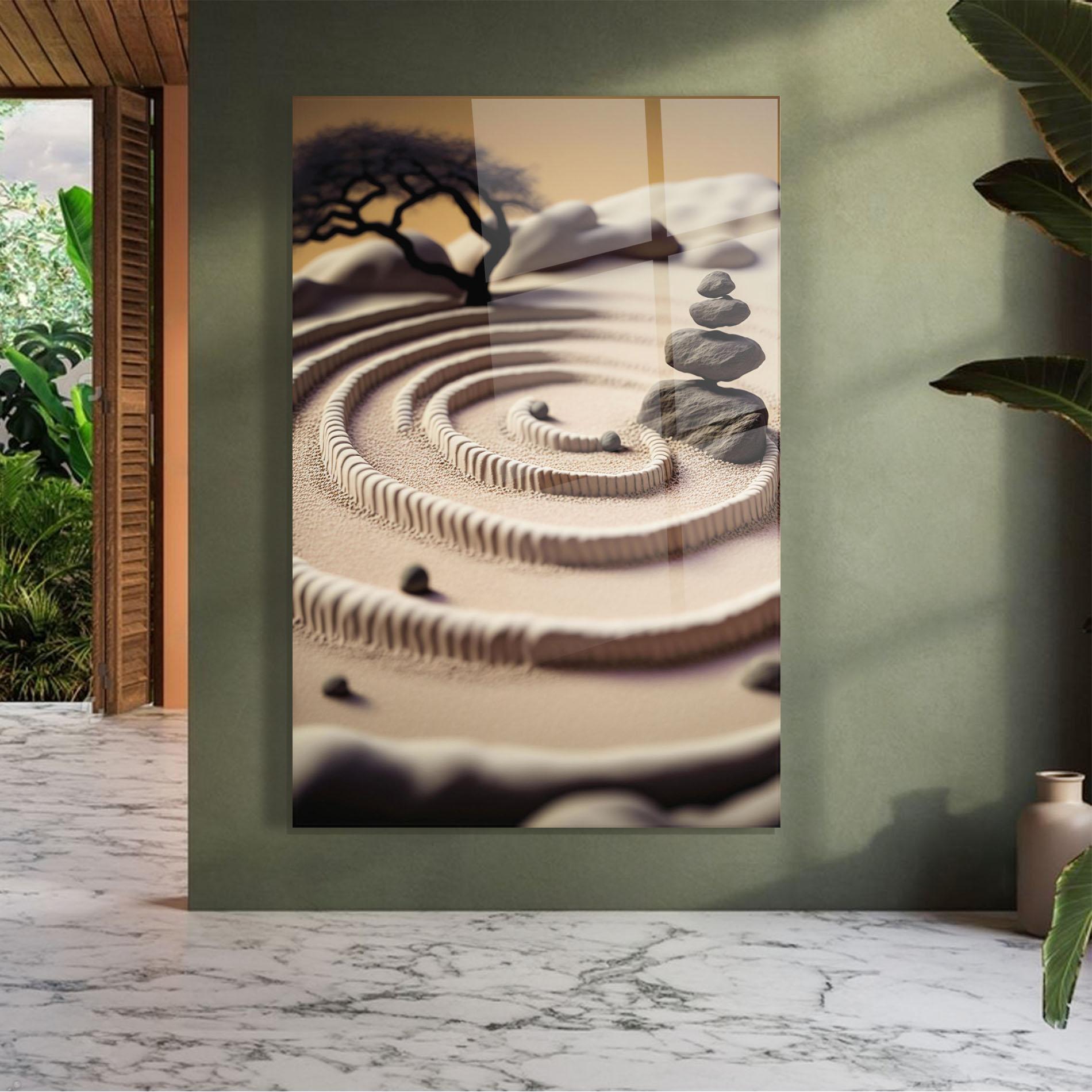 Стъклена картина Japanese Zen Garden mockup 7