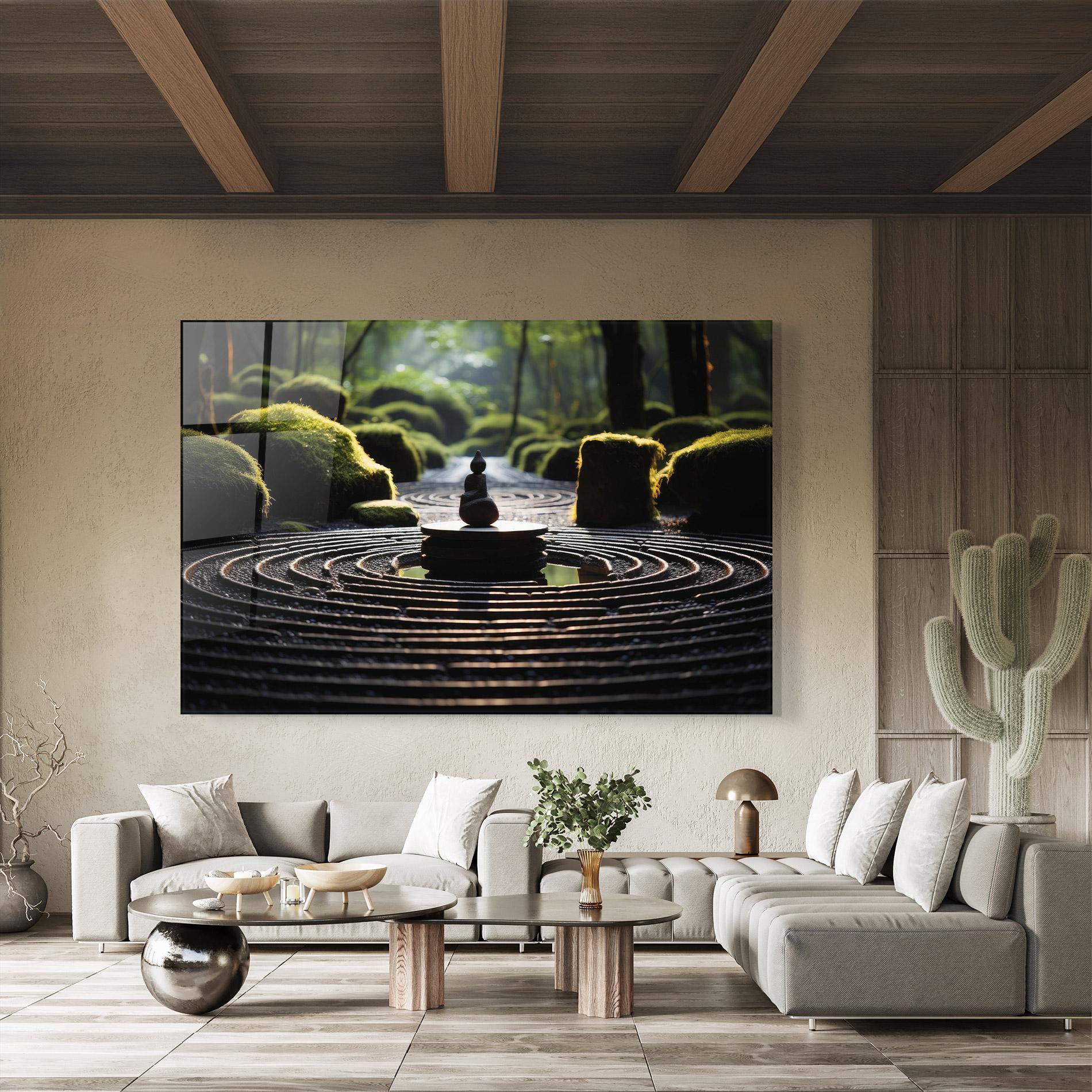Стъклена картина Beautiful Zen Garden mockup 8