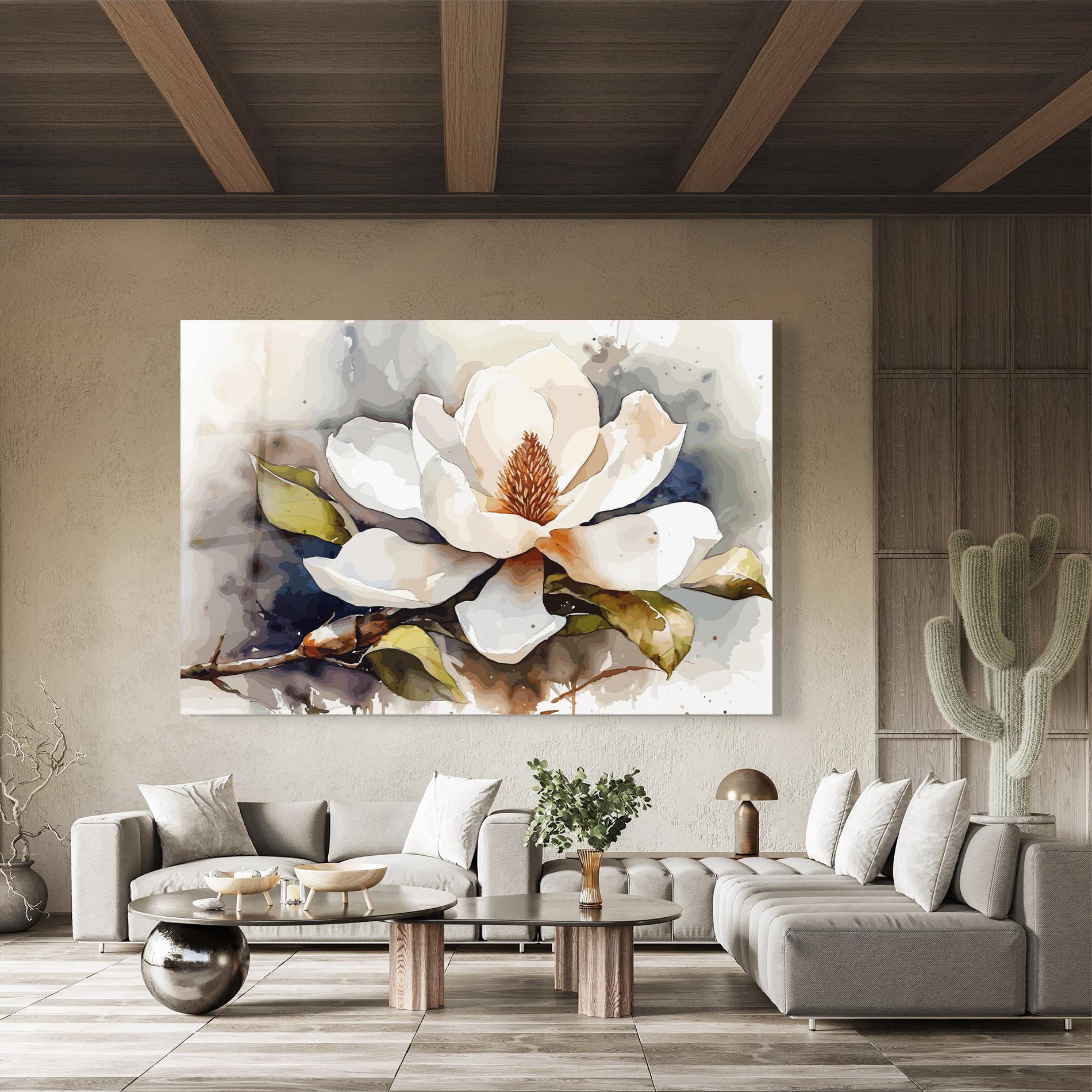 Стъклена картина Cream Nature Flower mockup 8