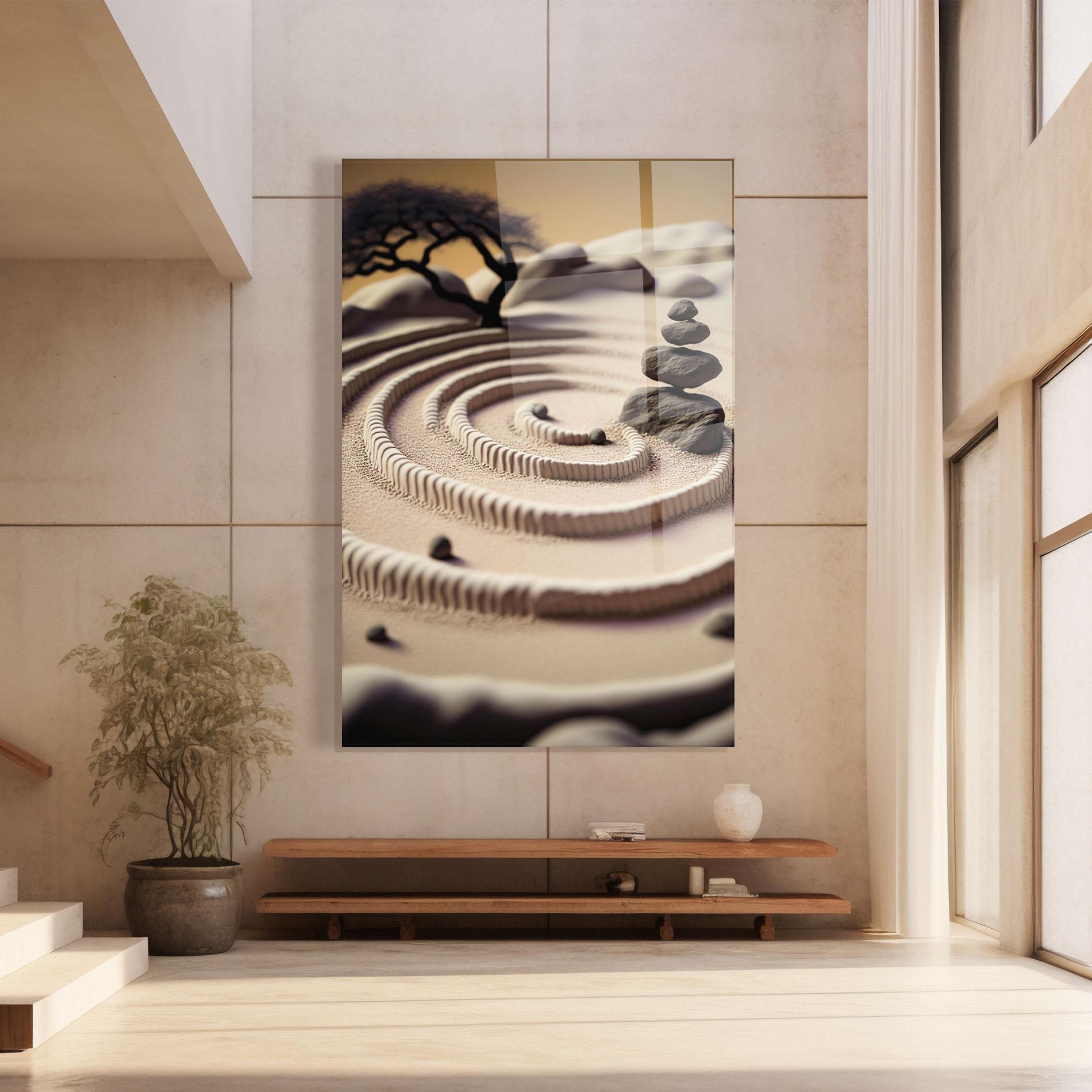 Стъклена картина Japanese Zen Garden mockup 8