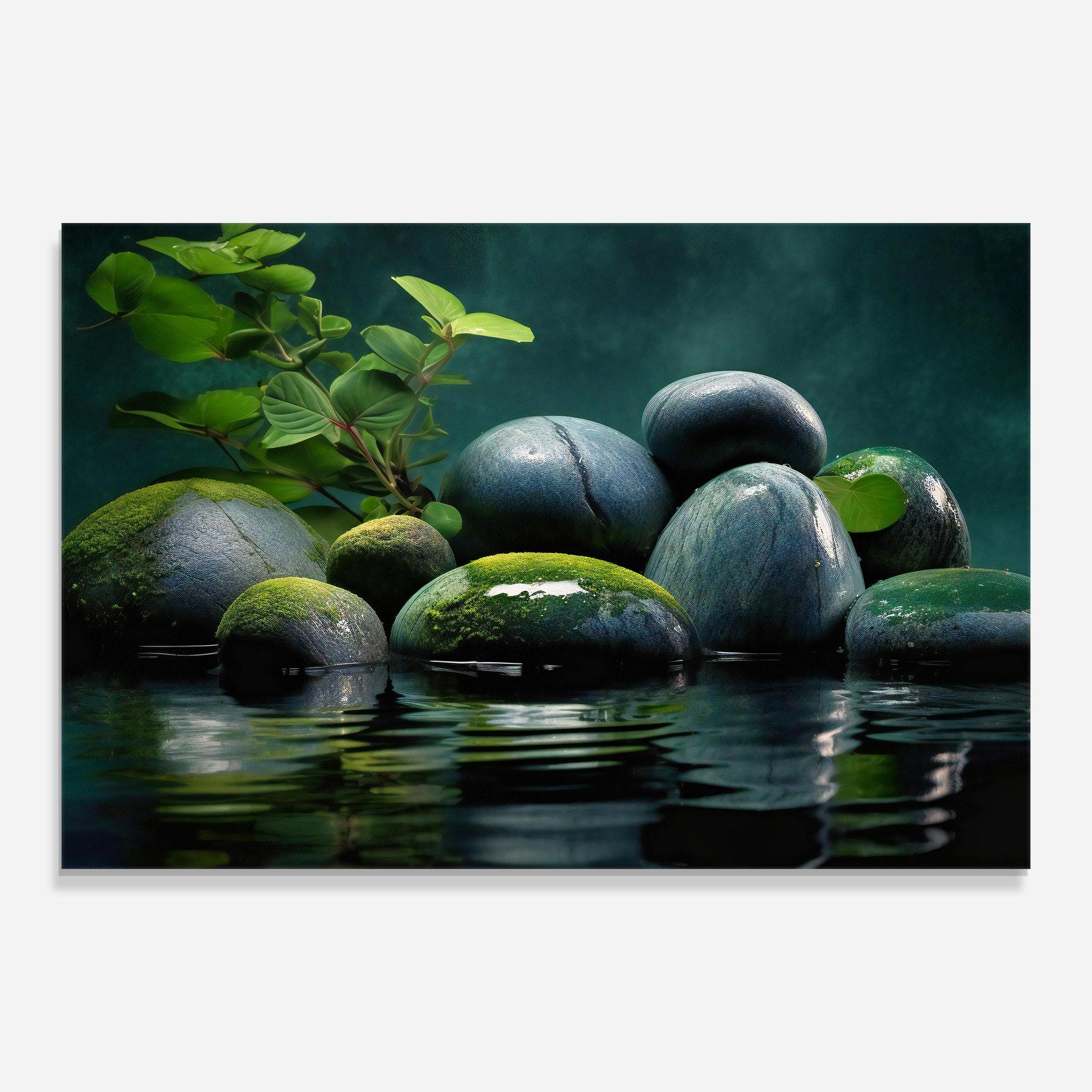 Стъклена картина Green Stone Nature mockup 0