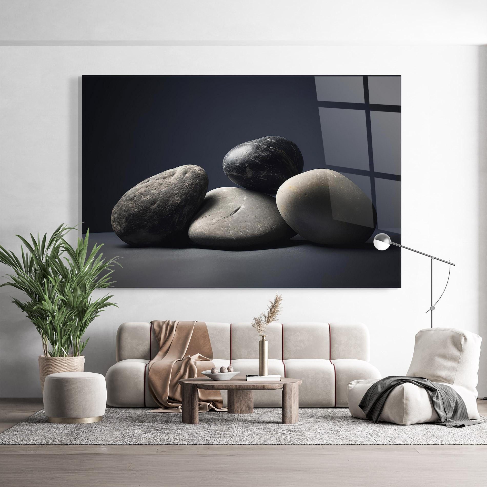 Стъклена картина Grey Stone mockup 9