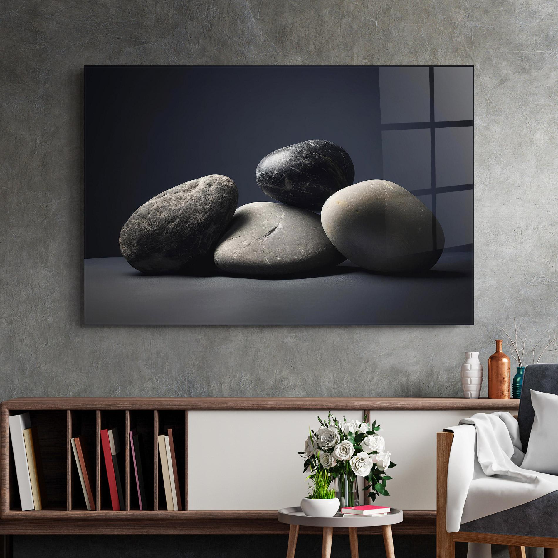Стъклена картина Grey Stone mockup 2