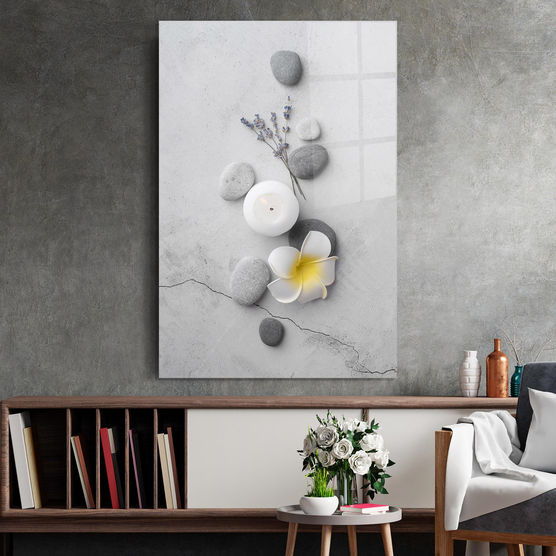 Стъклена картина Feng Shui Stones mockup 2
