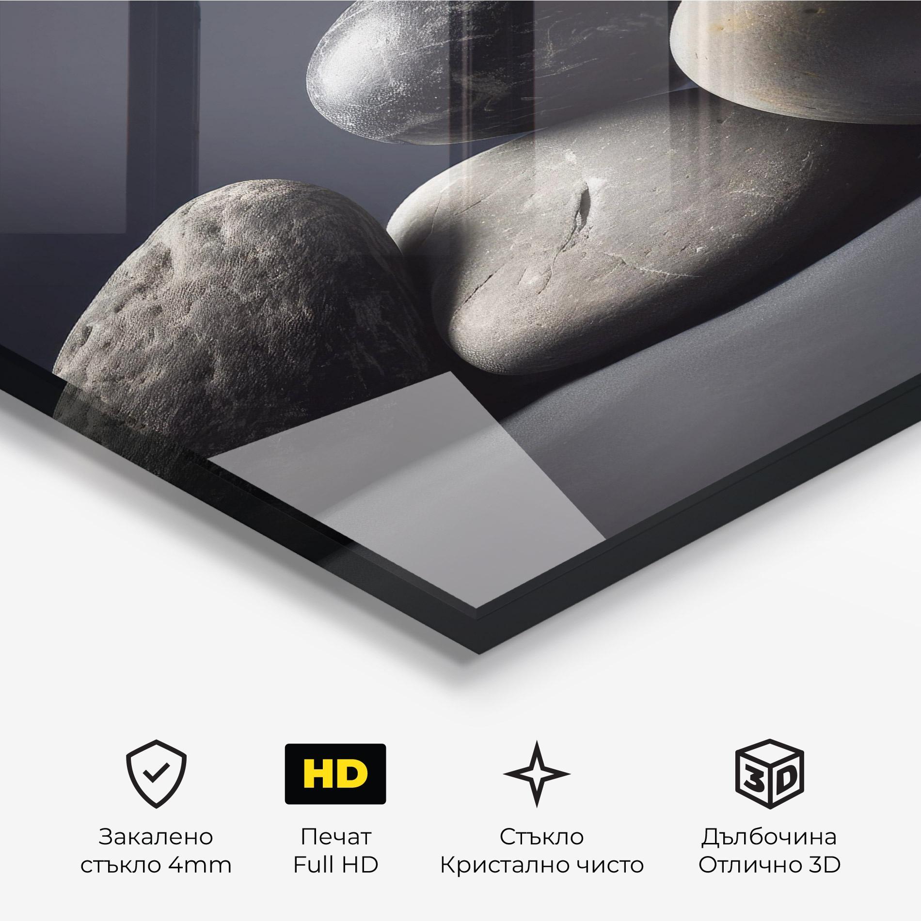 Стъклена картина Grey Stone mockup 3