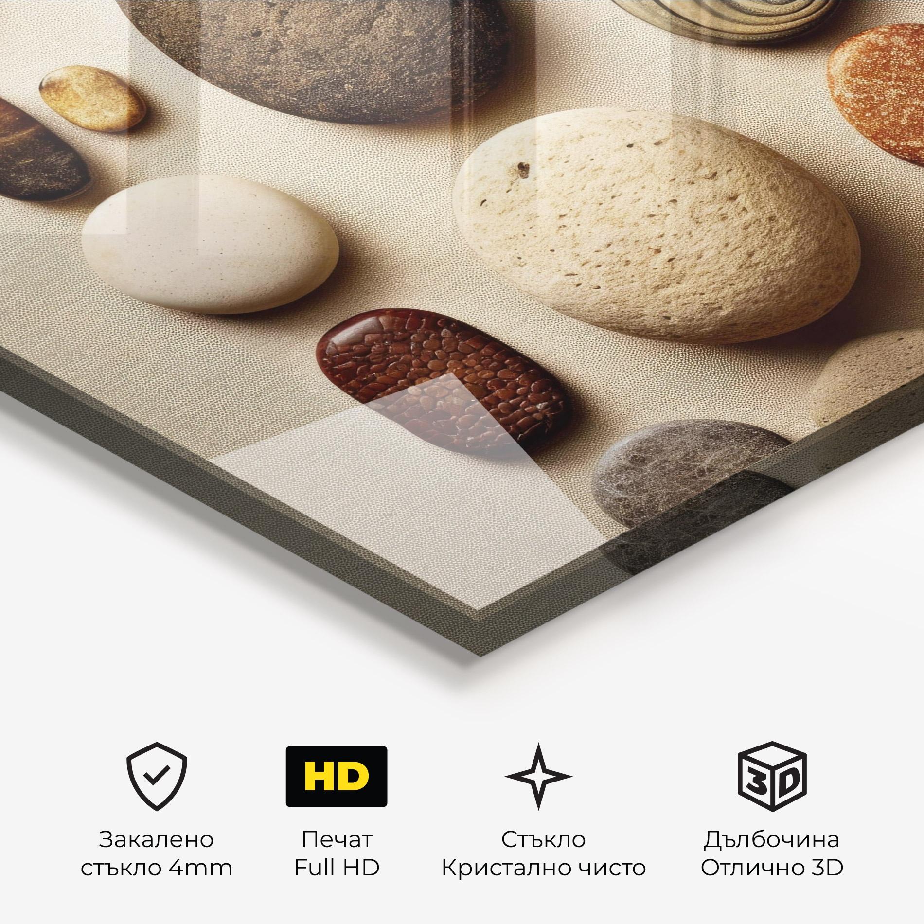 Стъклена картина Massage Stones Sand mockup 3