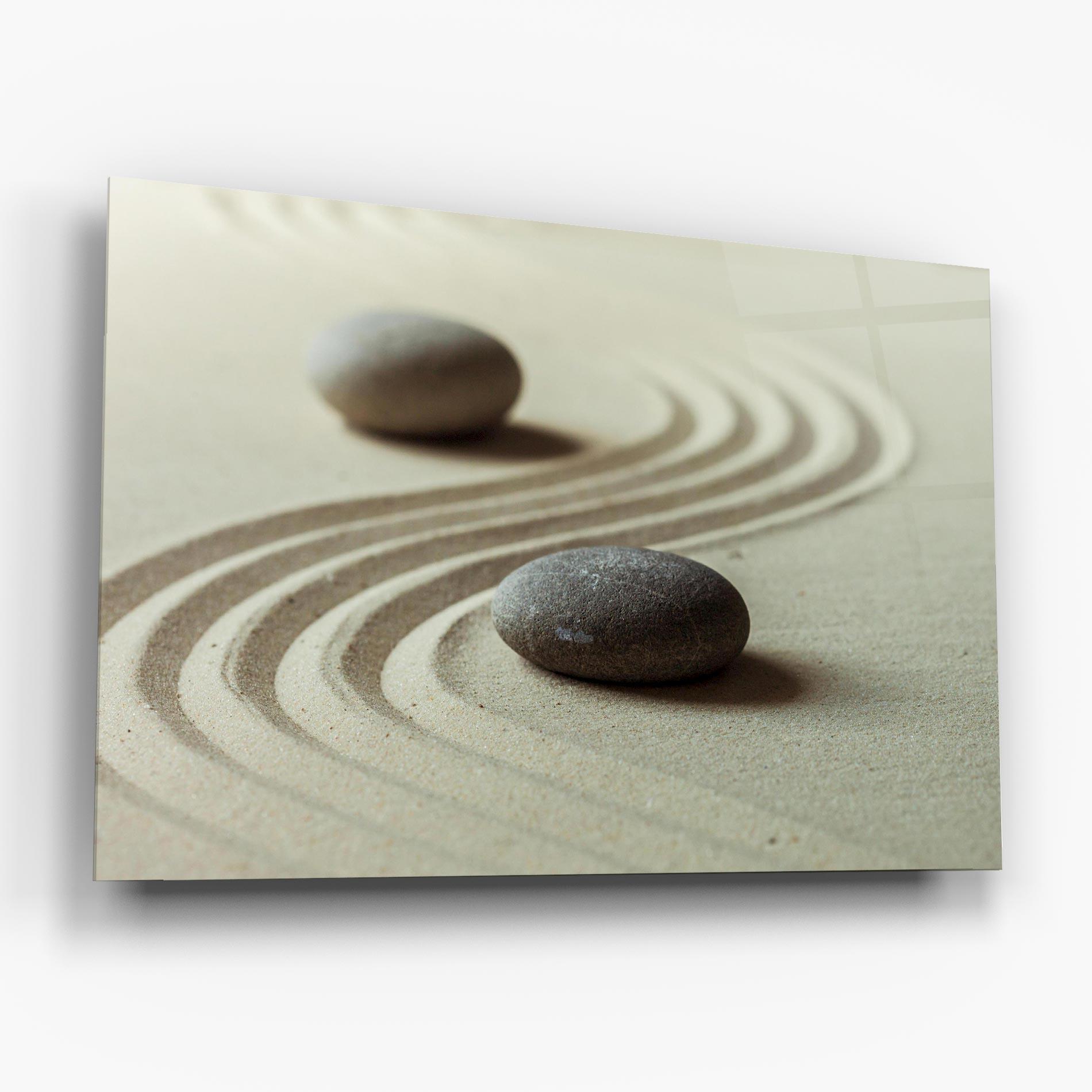 Стъклена картина Cream Sand Stones mockup 6