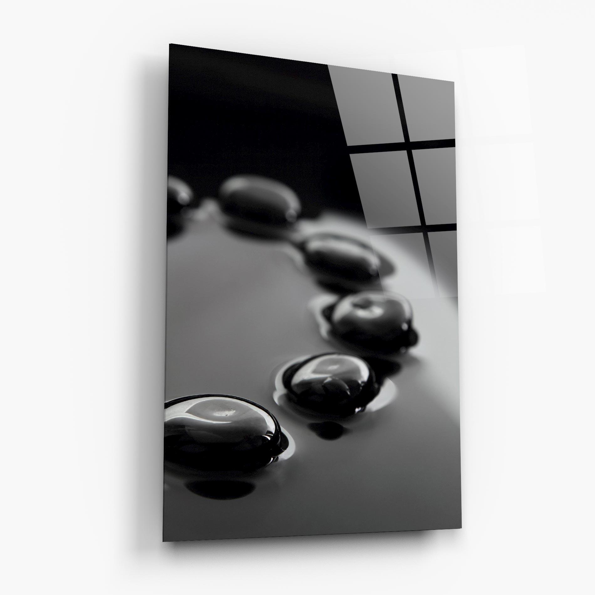 Стъклена картина Black Small Stones mockup 6