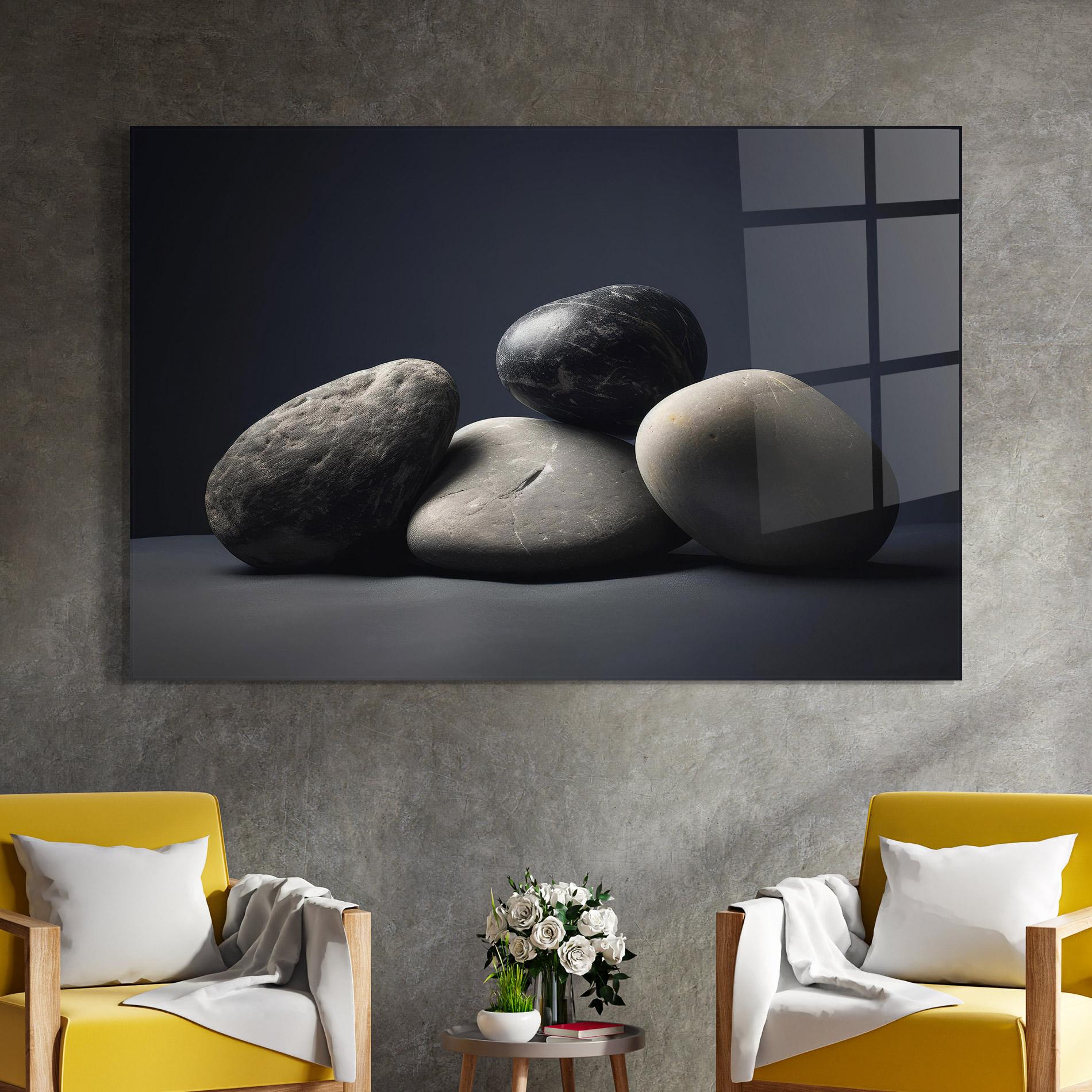 Стъклена картина Grey Stone mockup 4