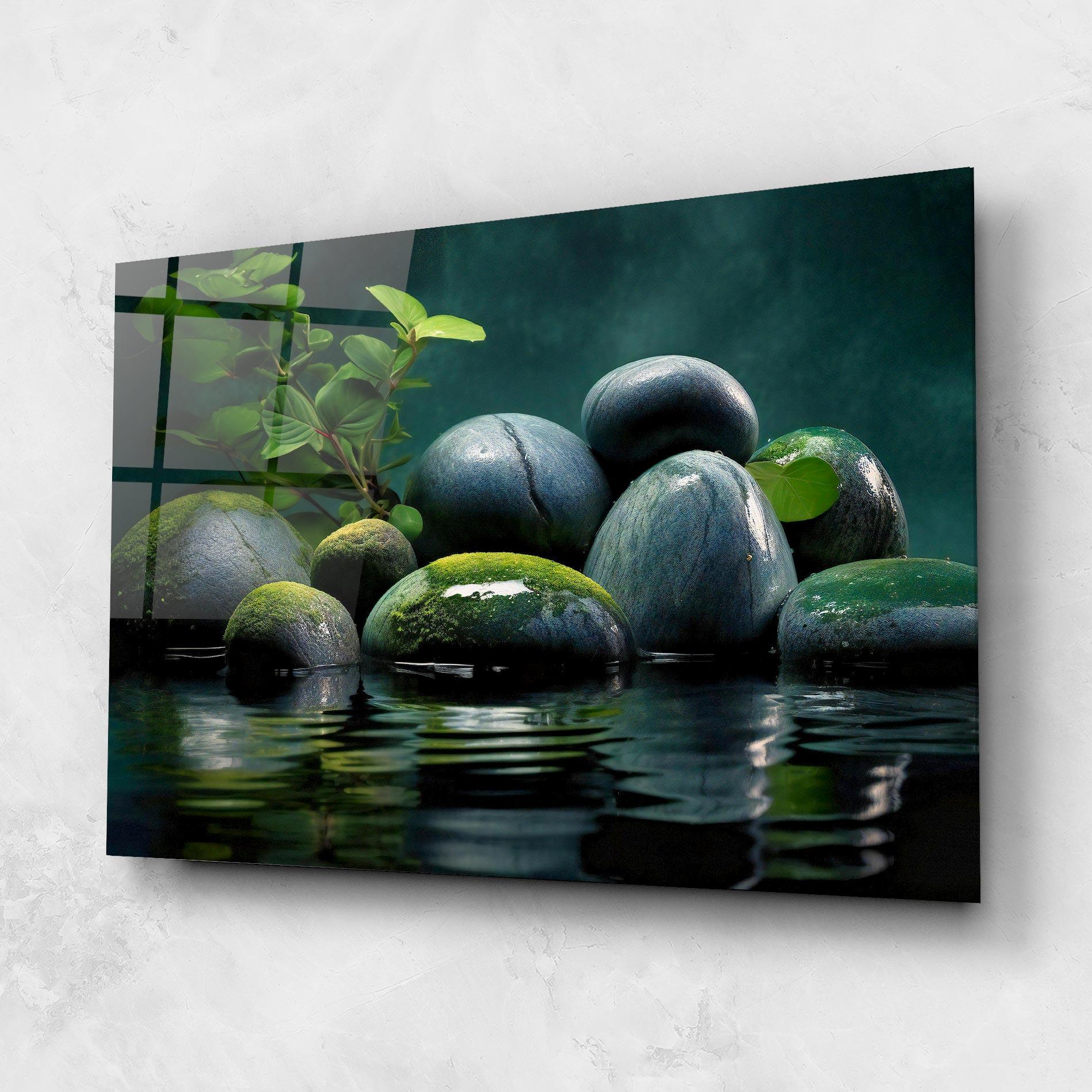 Стъклена картина Green Stone Nature mockup 1