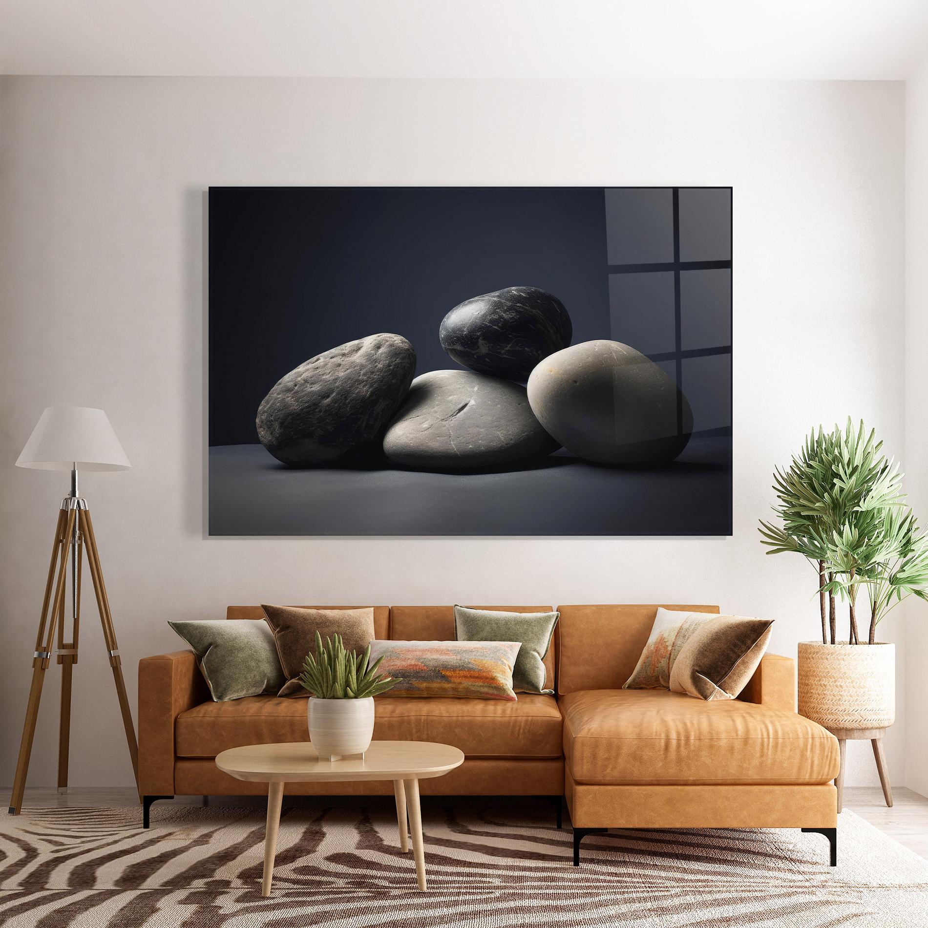 Стъклена картина Grey Stone mockup 7