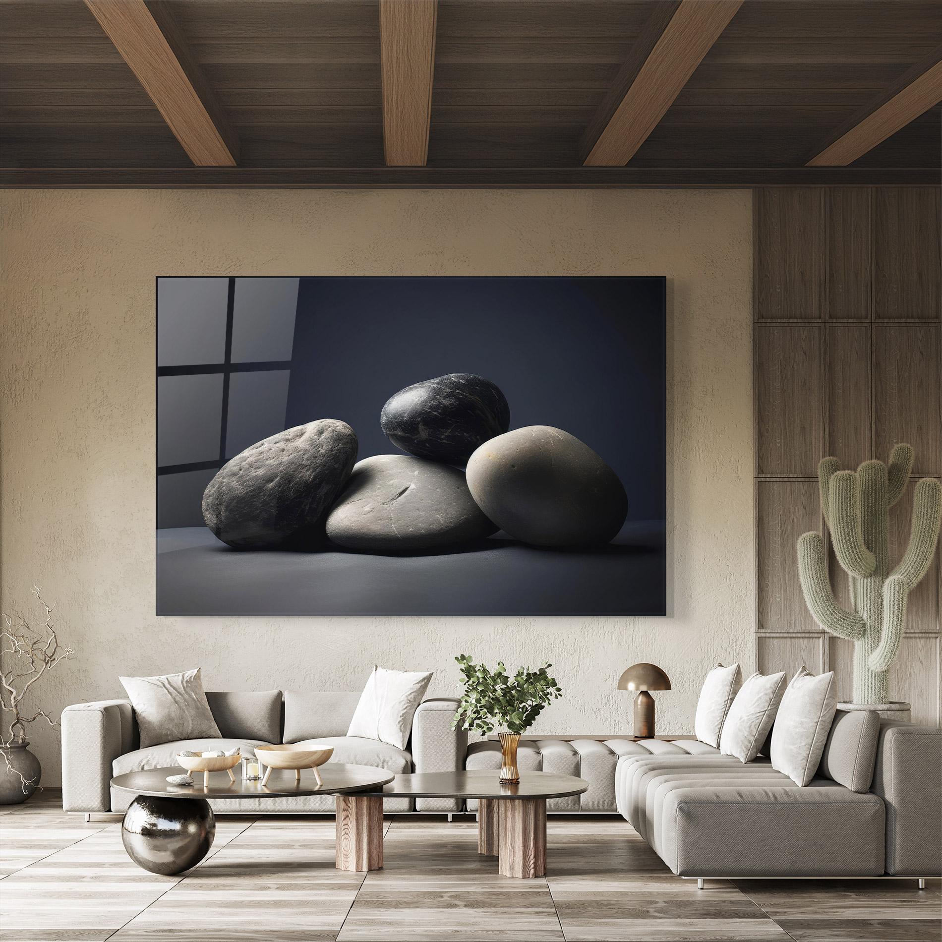 Стъклена картина Grey Stone mockup 8