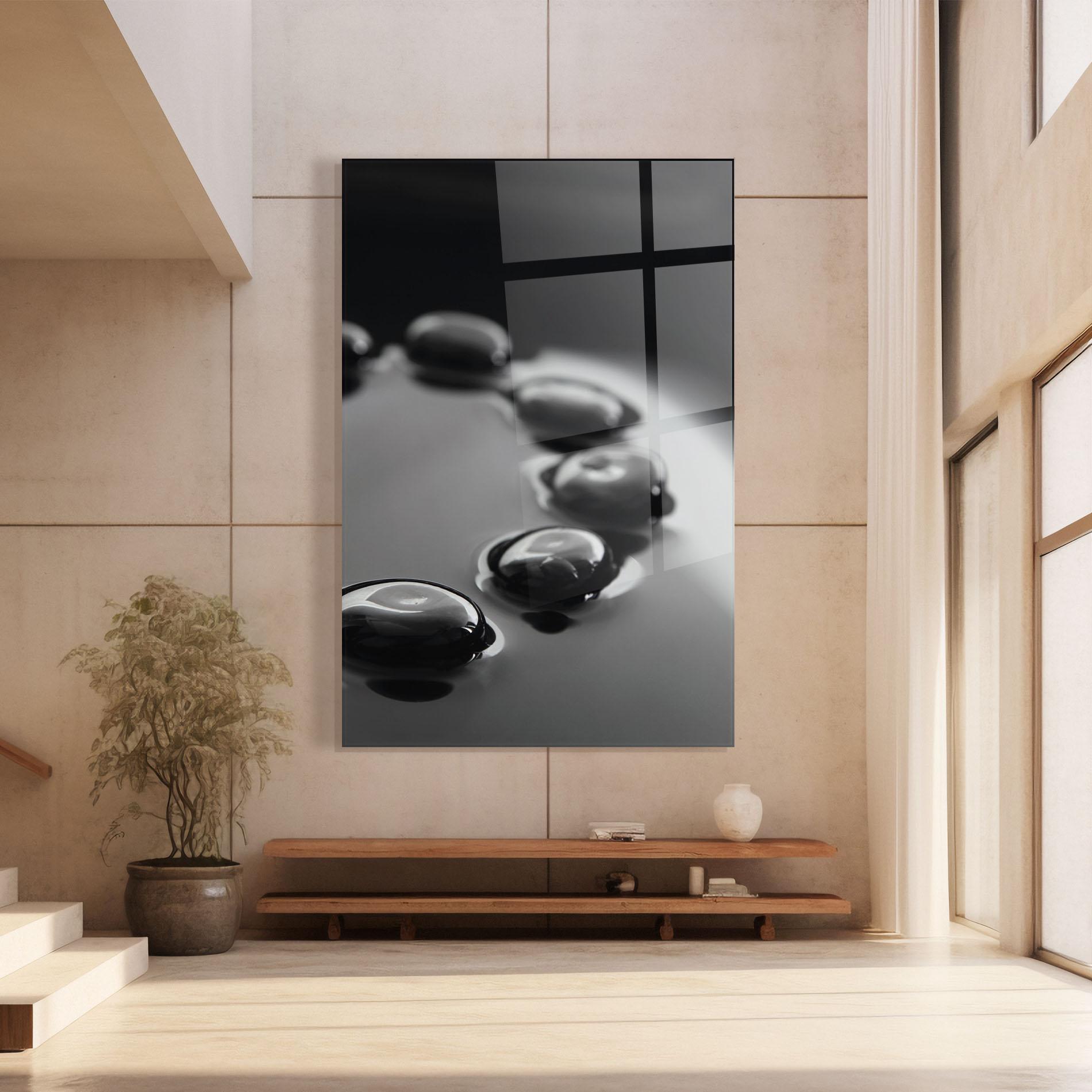 Стъклена картина Black Small Stones mockup 8