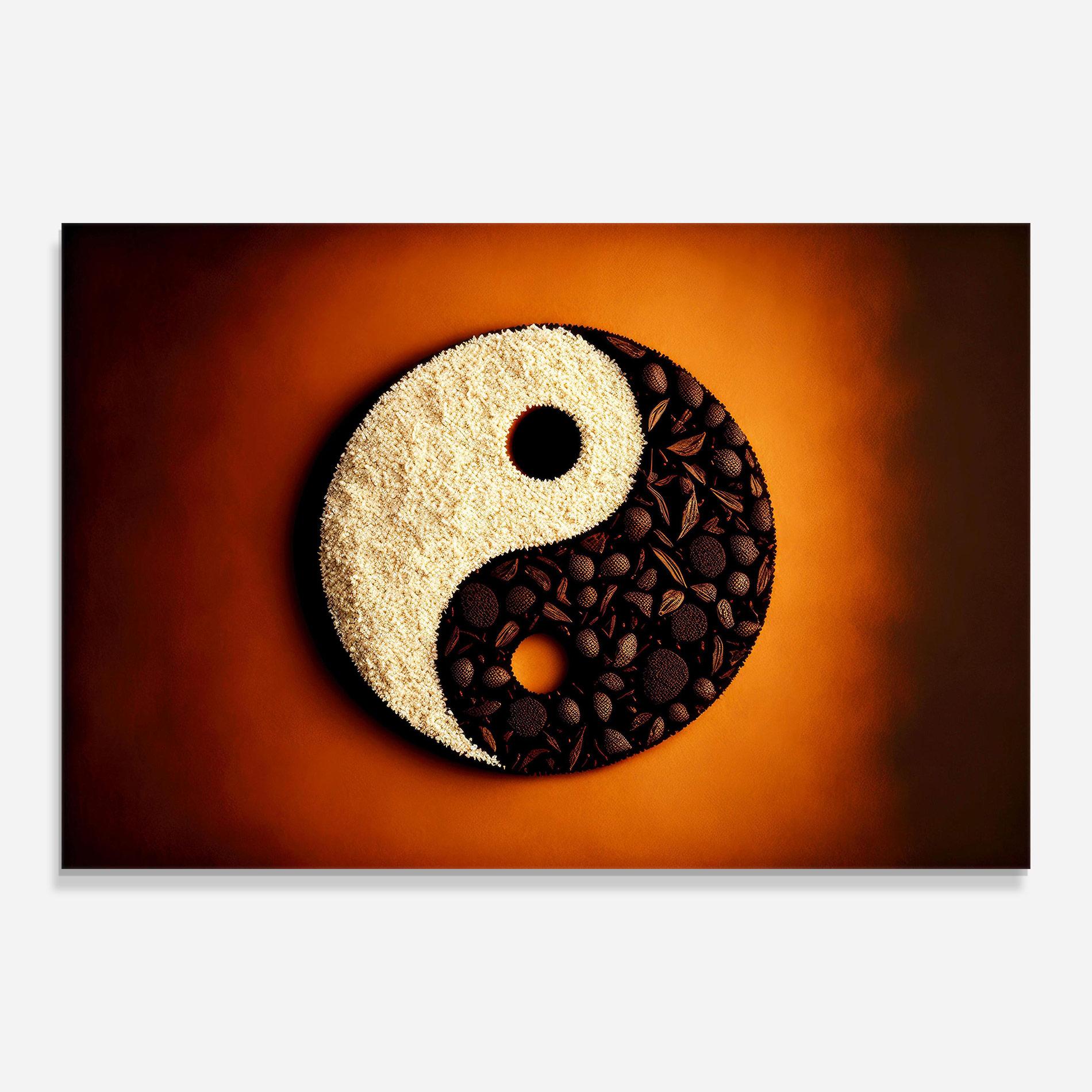 Стъклена картина Coffee Yinyang mockup 0