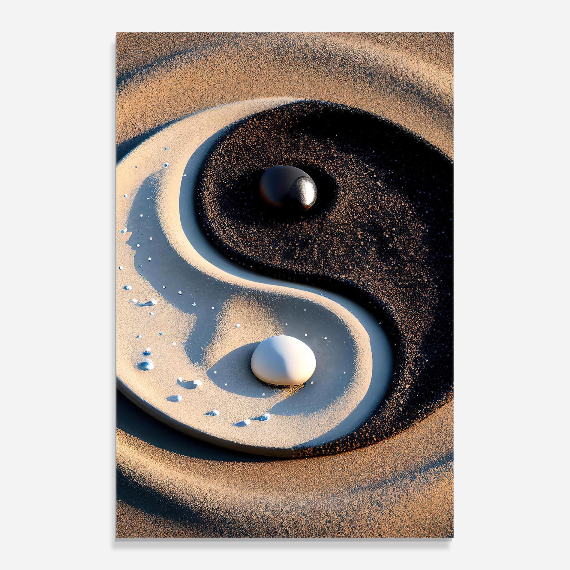 Стъклена картина Pretty Sand Yinyang mockup 0