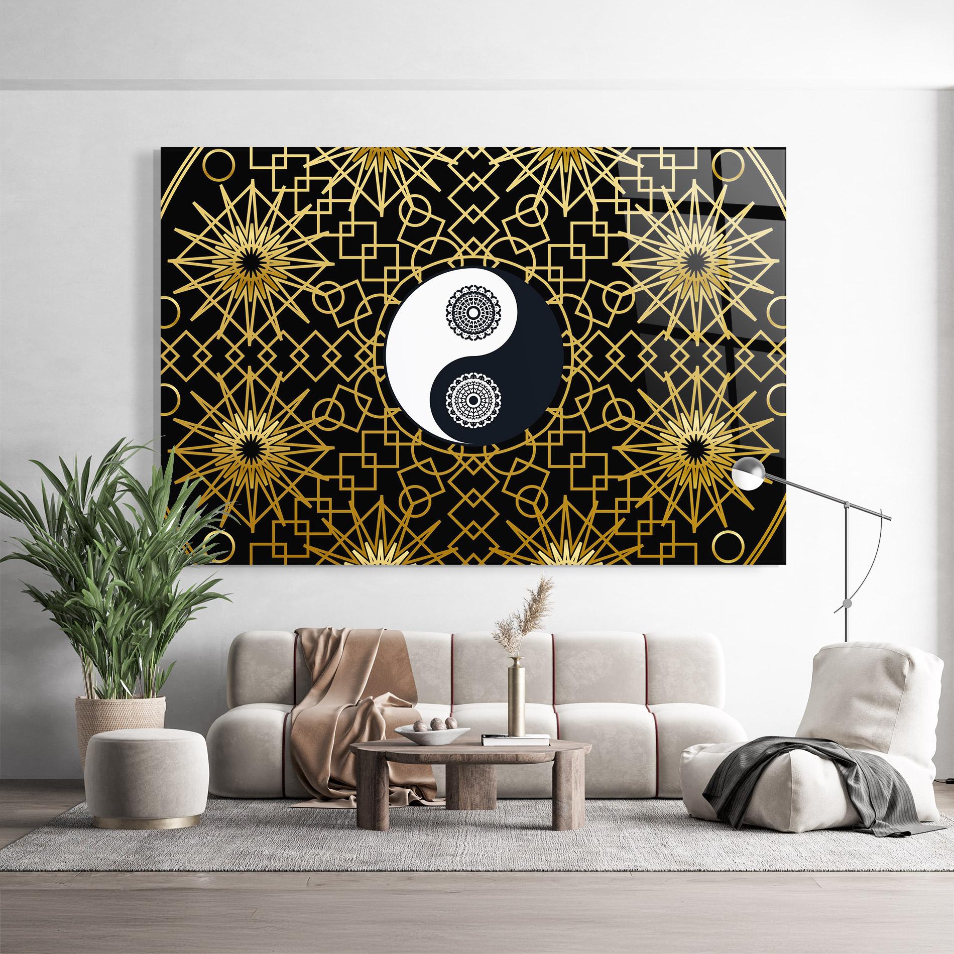 Стъклена картина Meditation Yin Yang mockup 9
