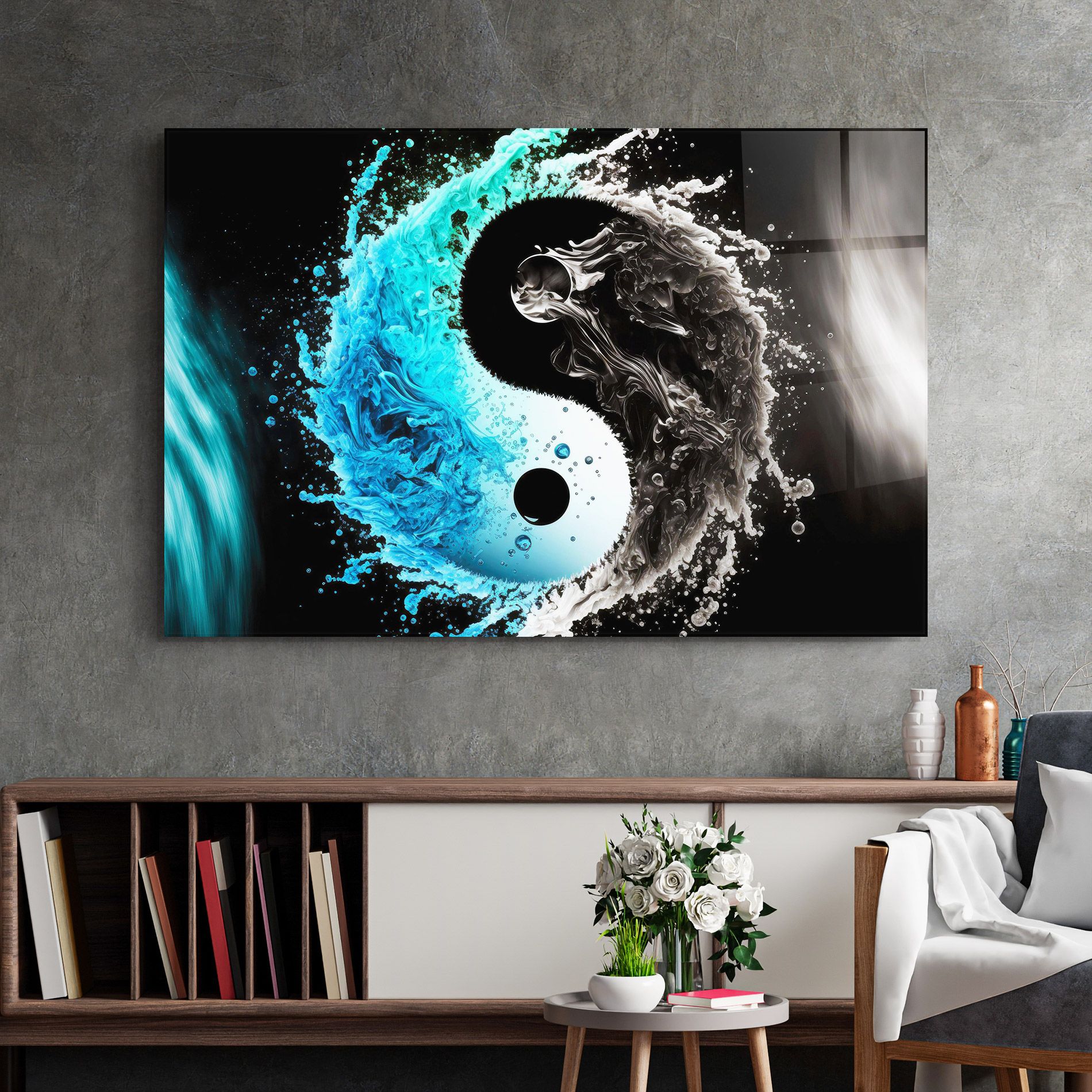 Blue Black Yinyang mockup 2