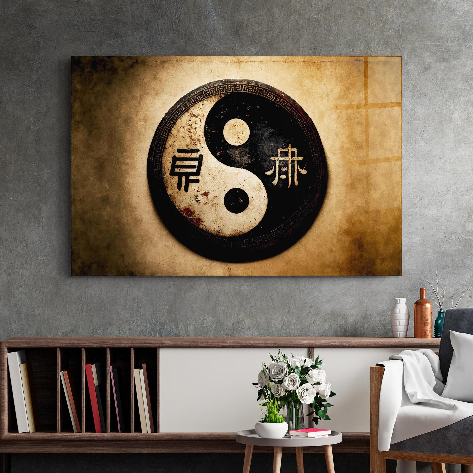 Стъклена картина Chinese Yinyang mockup 2