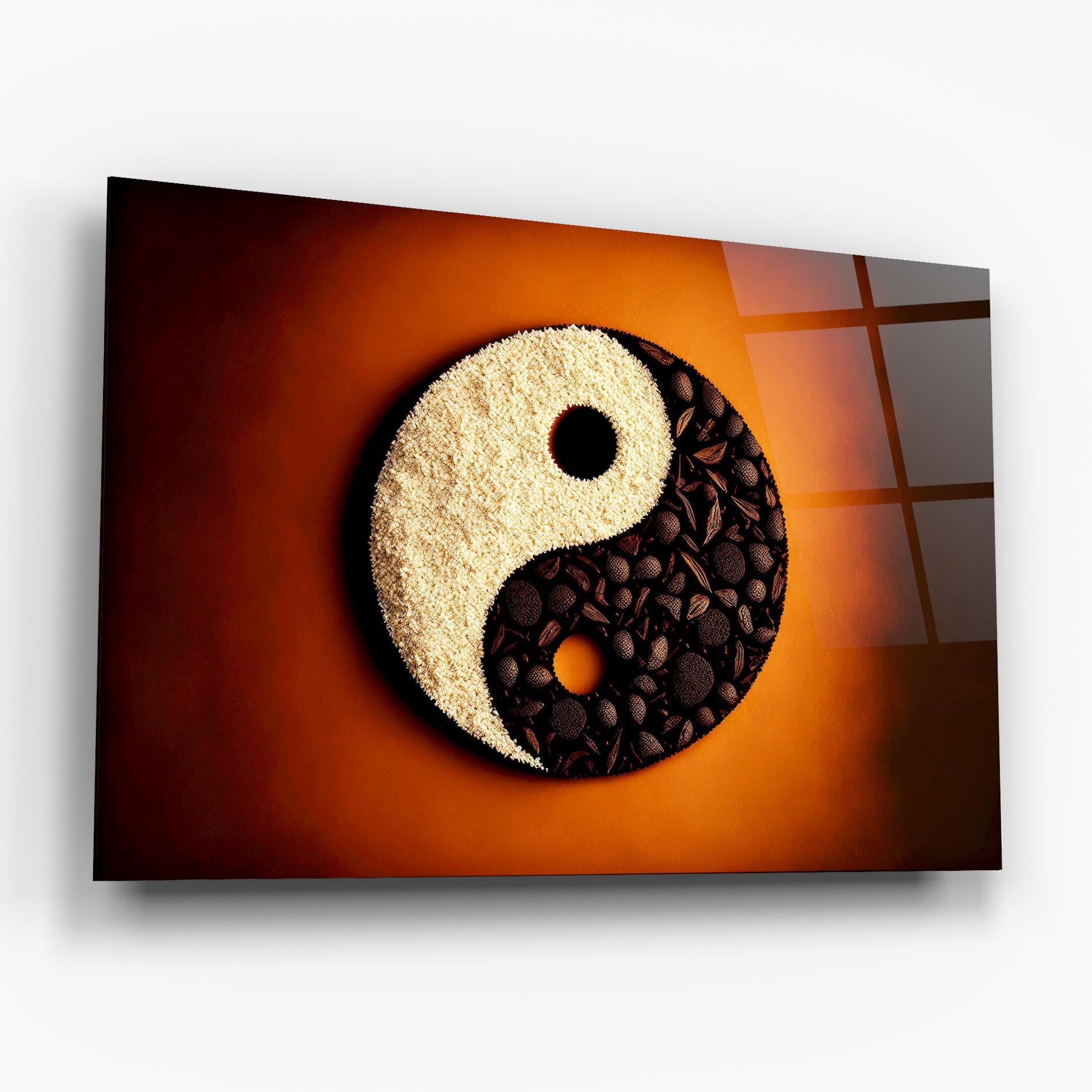 Стъклена картина Coffee Yinyang mockup 6