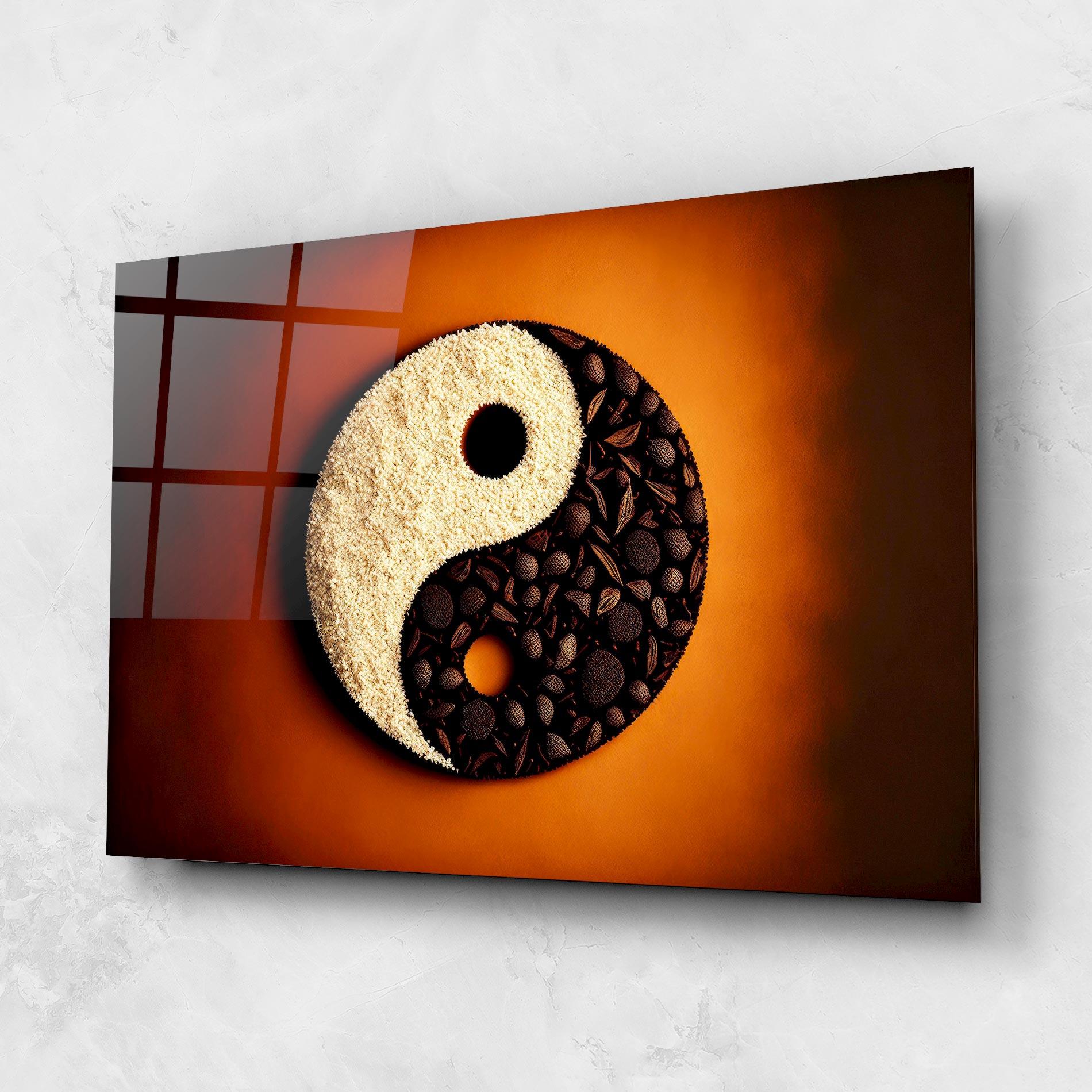 Стъклена картина Coffee Yinyang mockup 1