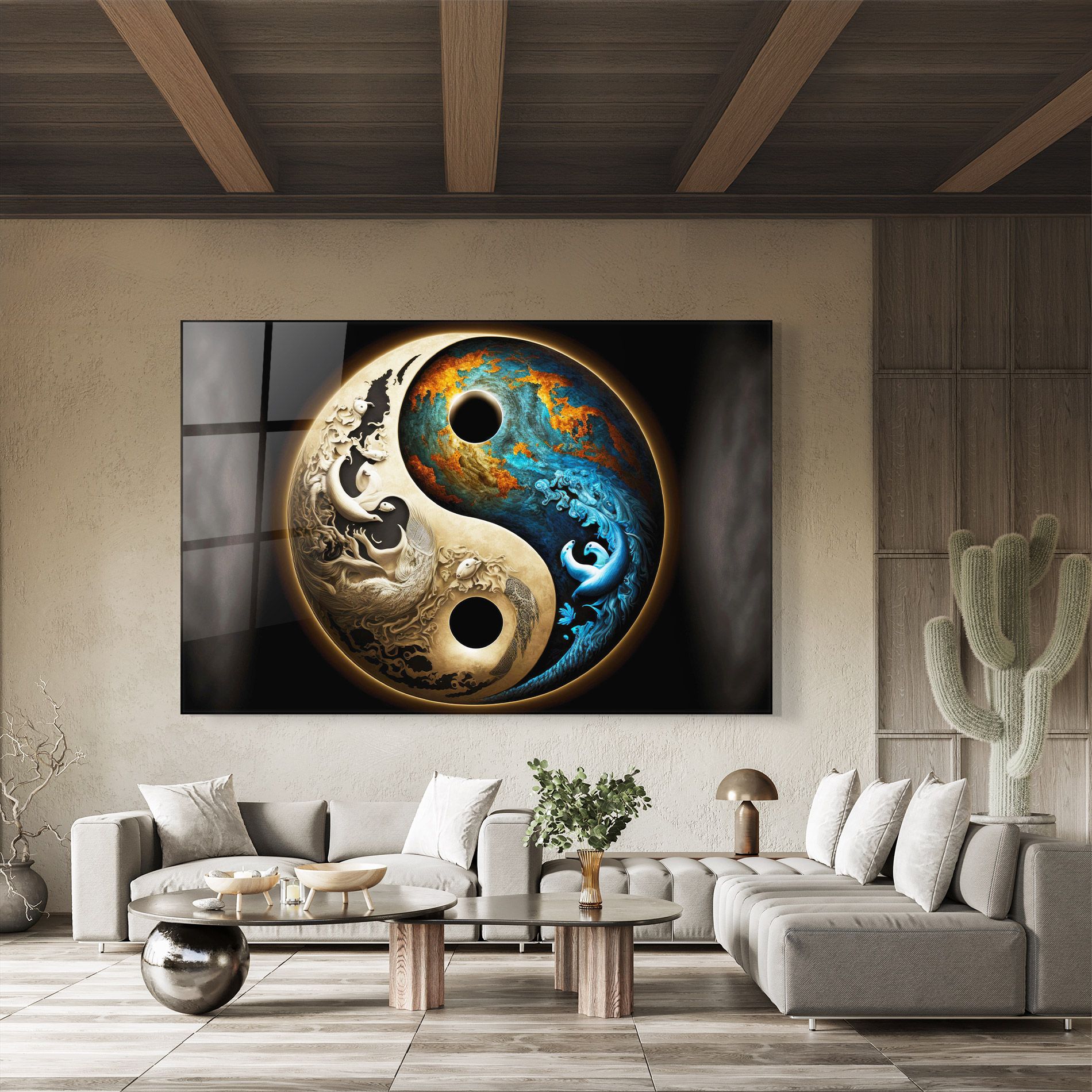 Cream Blue Yinyang mockup 8