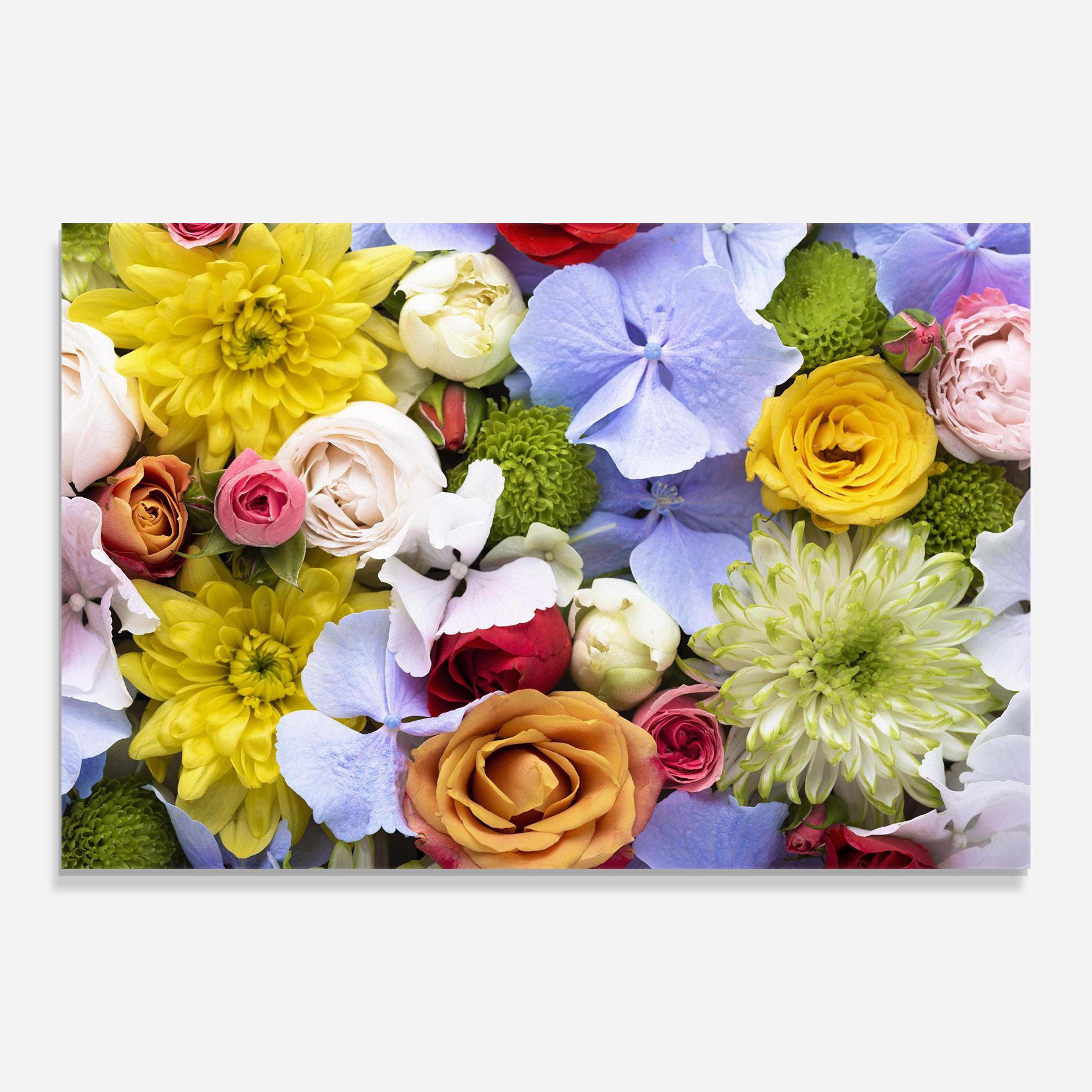 Стъклена картина Color Mix Flower Bouquet mockup 0