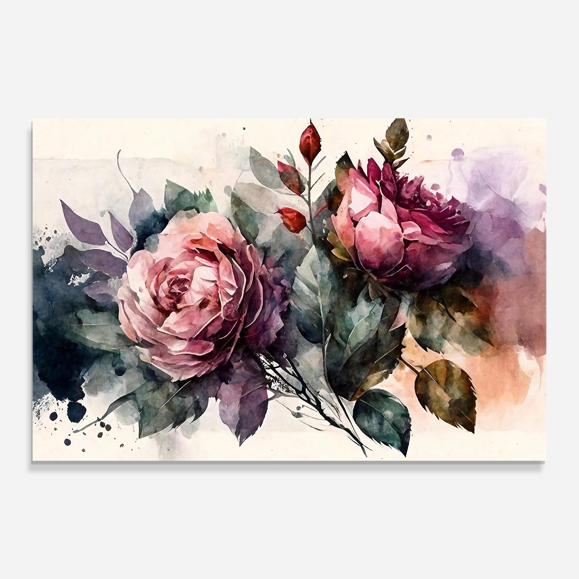 Стъклена картина Roses Bouquet Art mockup 0