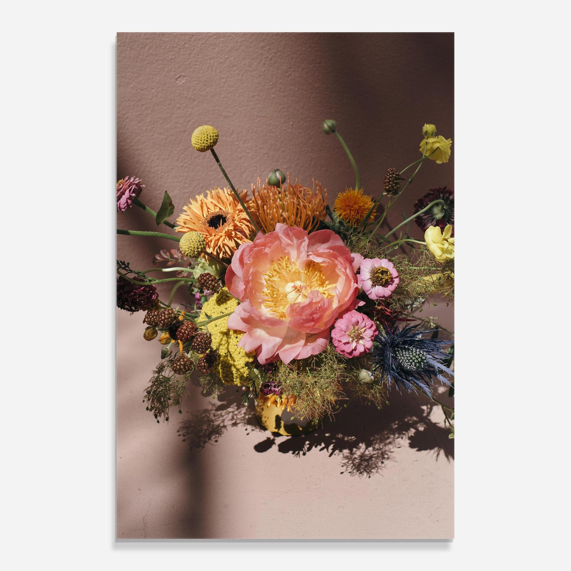 Стъклена картина Pastel Orange Bouquet mockup 0
