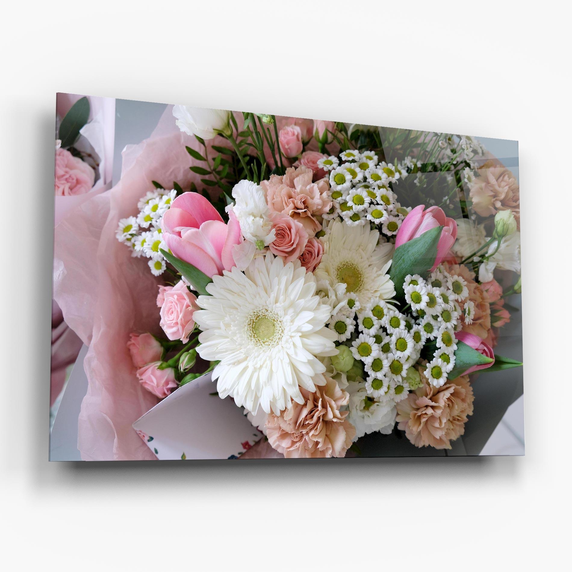 Стъклена картина Flower Mix Bouquet mockup 6