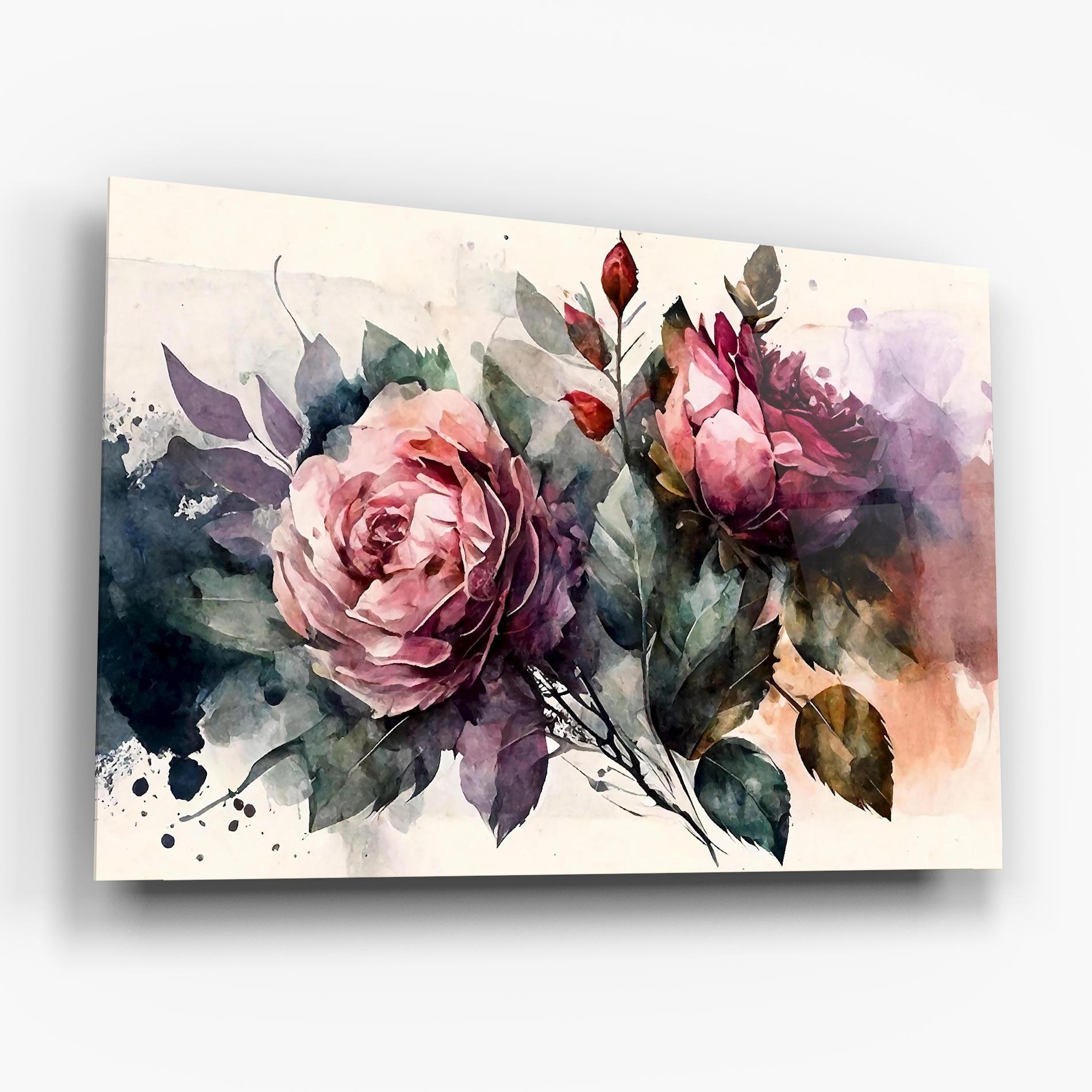 Стъклена картина Roses Bouquet Art mockup 6