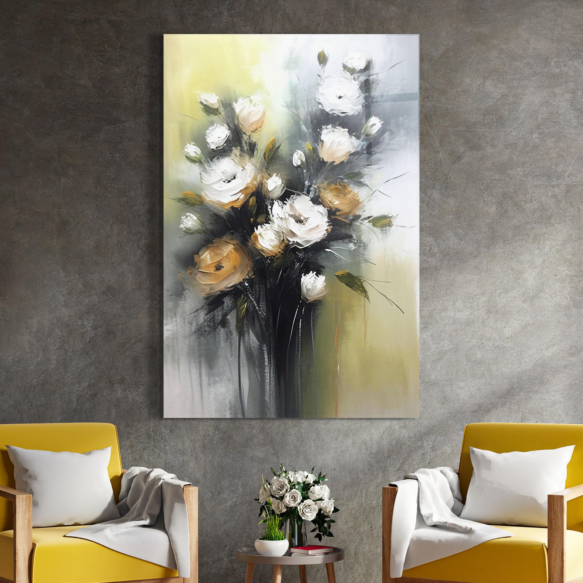 Стъклена картина Bouquet Painting mockup 4