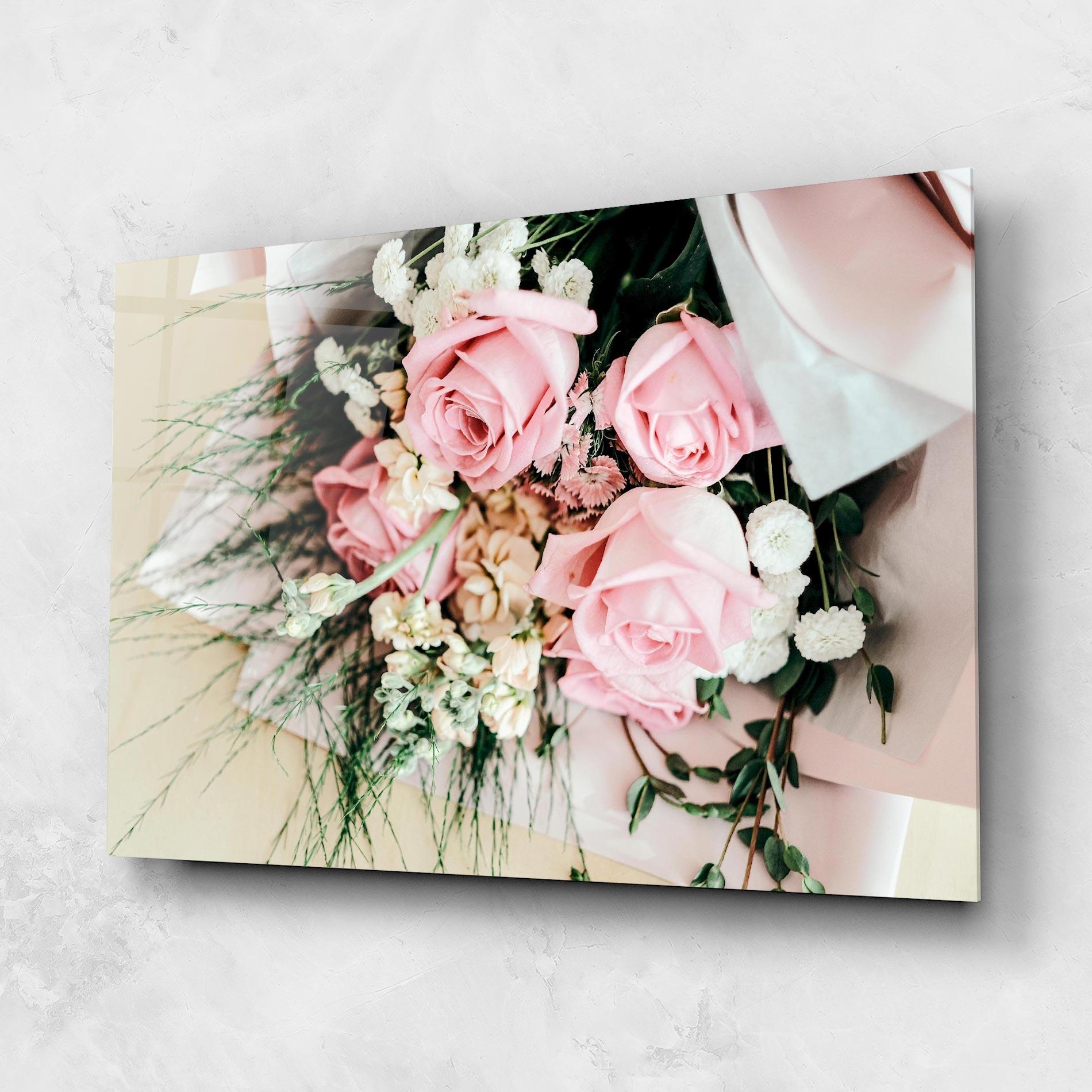 Стъклена картина Baby Pink Bouquet mockup 1