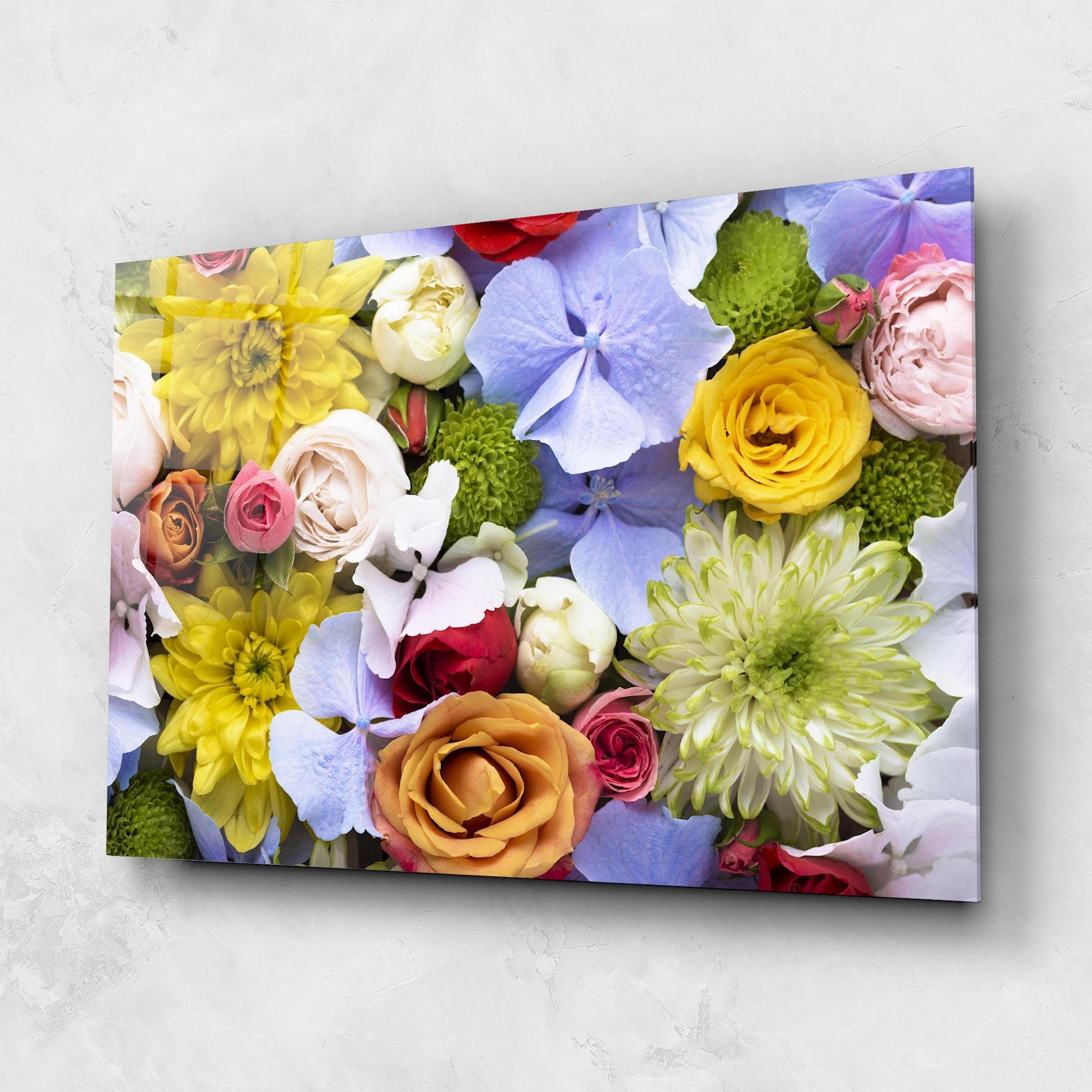 Стъклена картина Color Mix Flower Bouquet mockup 1