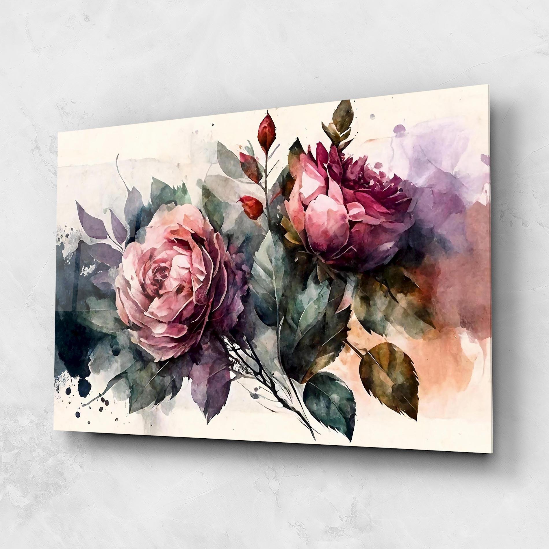 Стъклена картина Roses Bouquet Art mockup 1