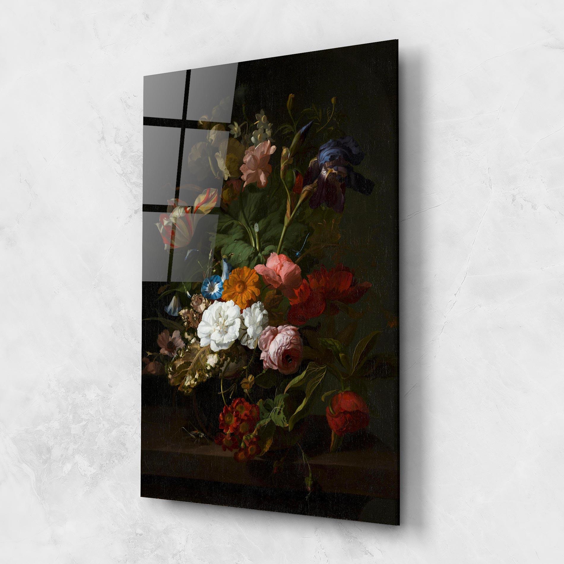 Стъклена картина Dark Flowers Bouquet mockup 1