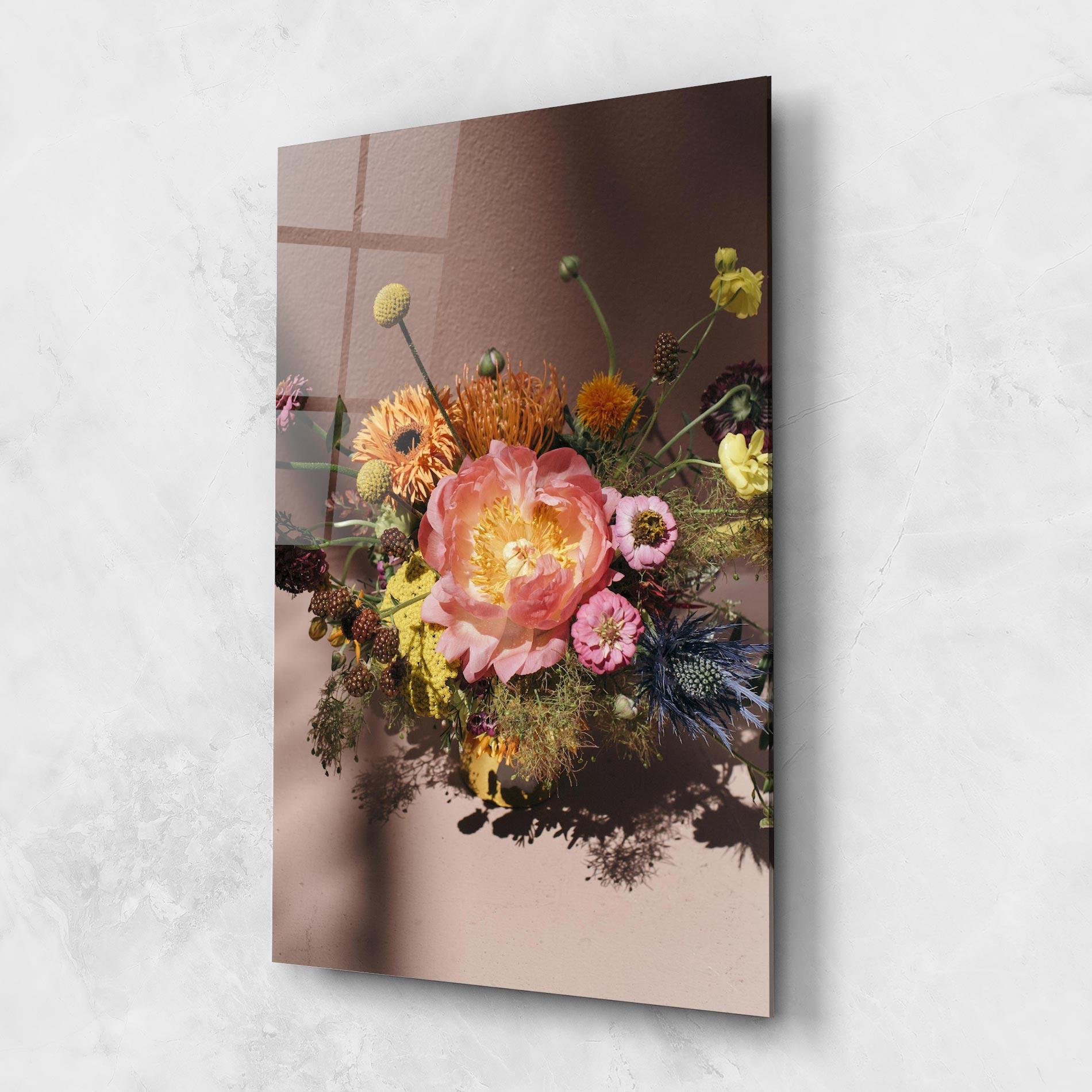 Стъклена картина Pastel Orange Bouquet mockup 1