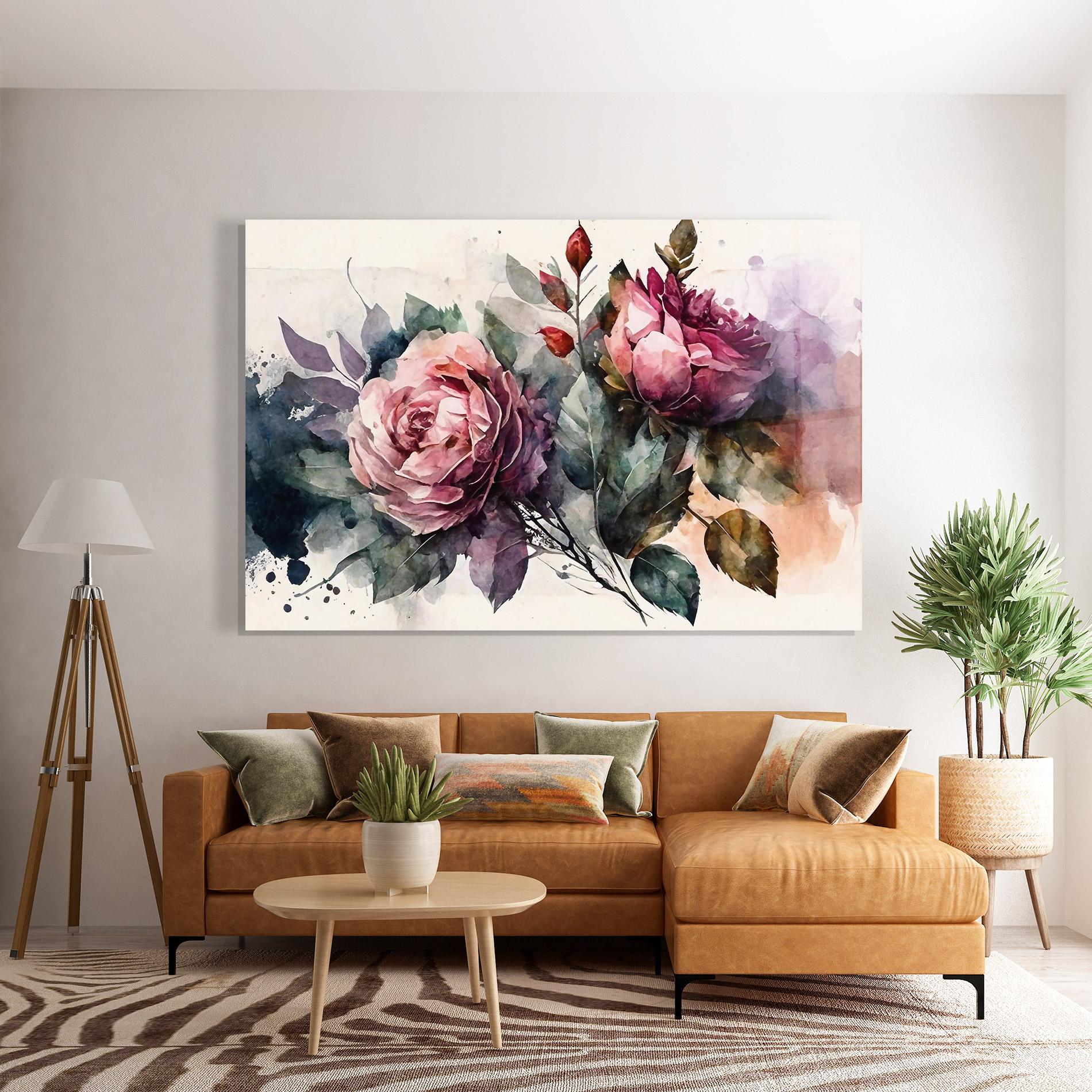 Стъклена картина Roses Bouquet Art mockup 7