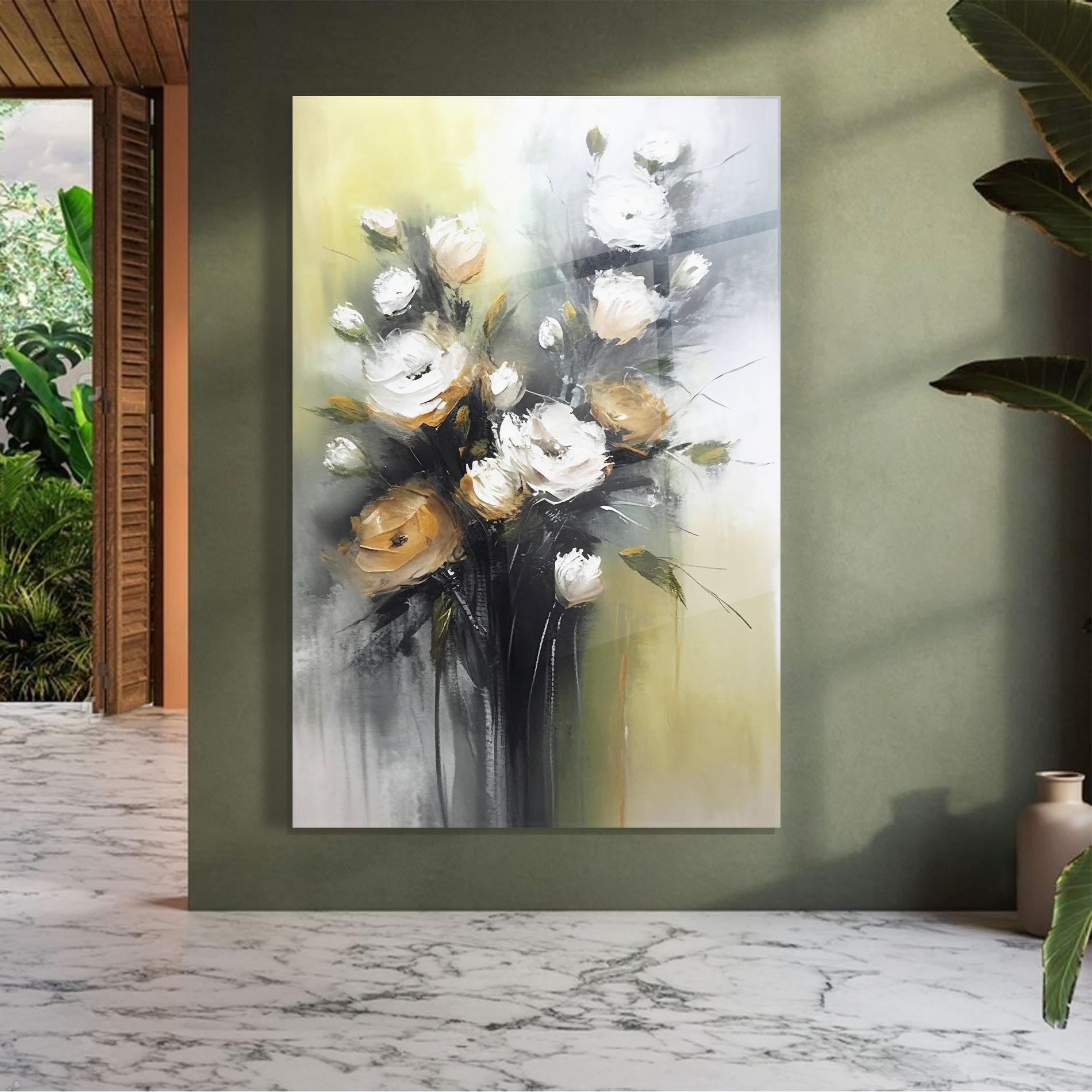 Стъклена картина Bouquet Painting mockup 7