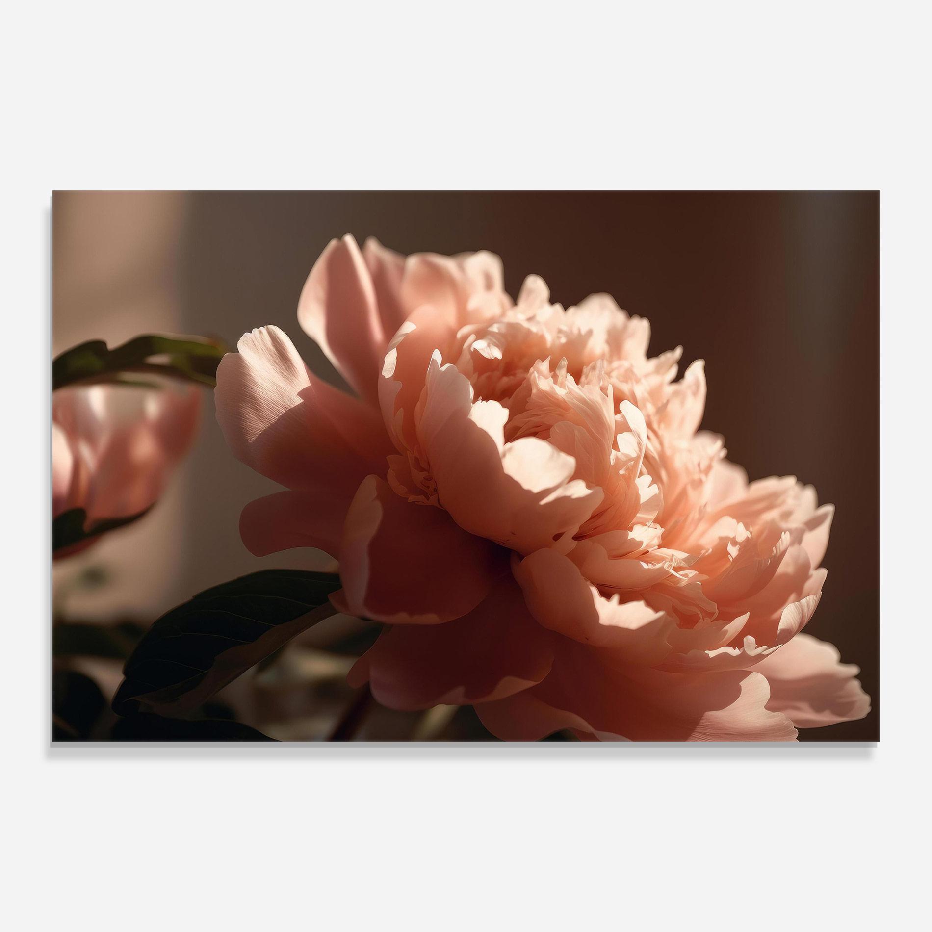 Стъклена картина Light Orange Peony View mockup 0