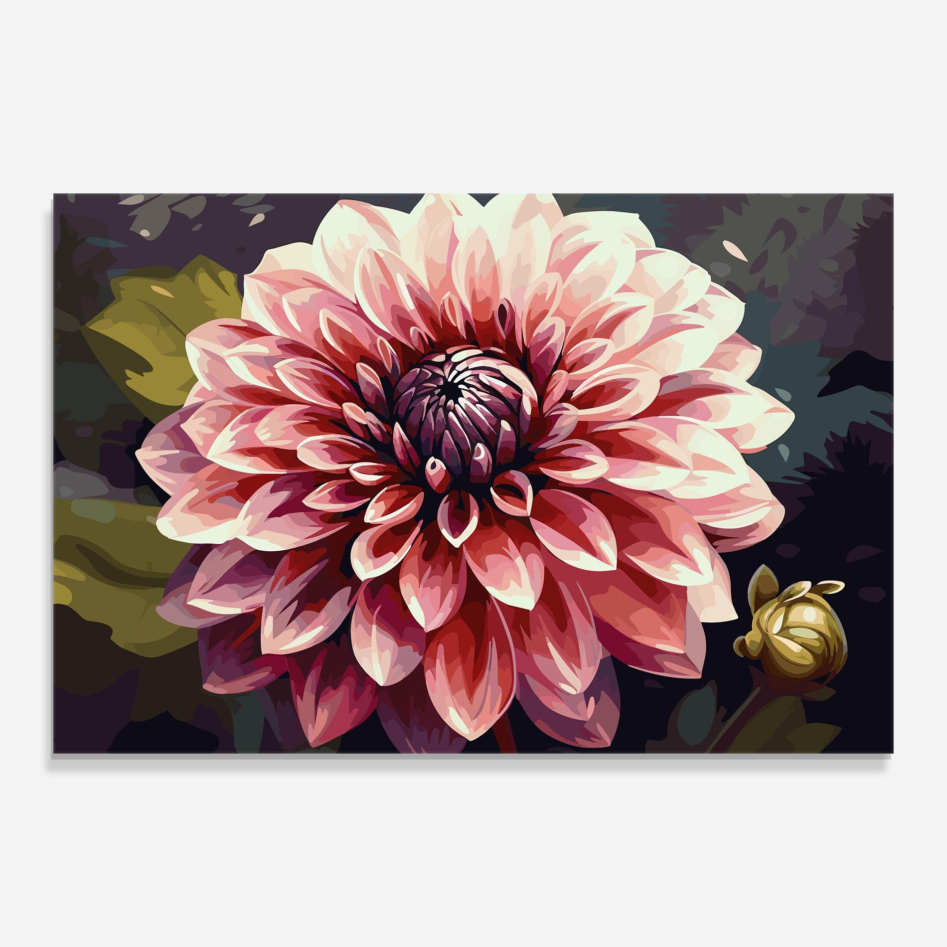 Стъклена картина Open Pink Flower mockup 0