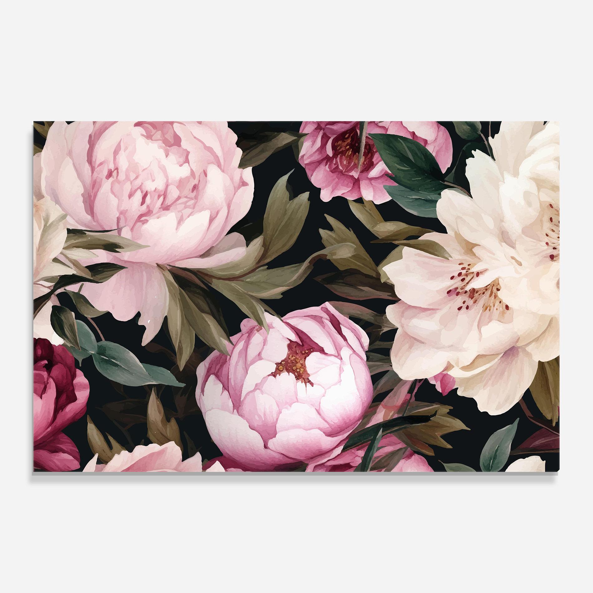 Стъклена картина Peony Paint mockup 0