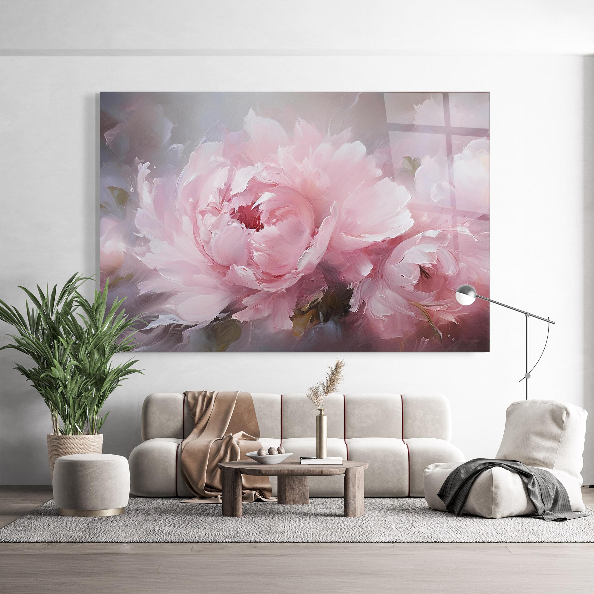 Стъклена картина Dreamy Painting Peony mockup 9