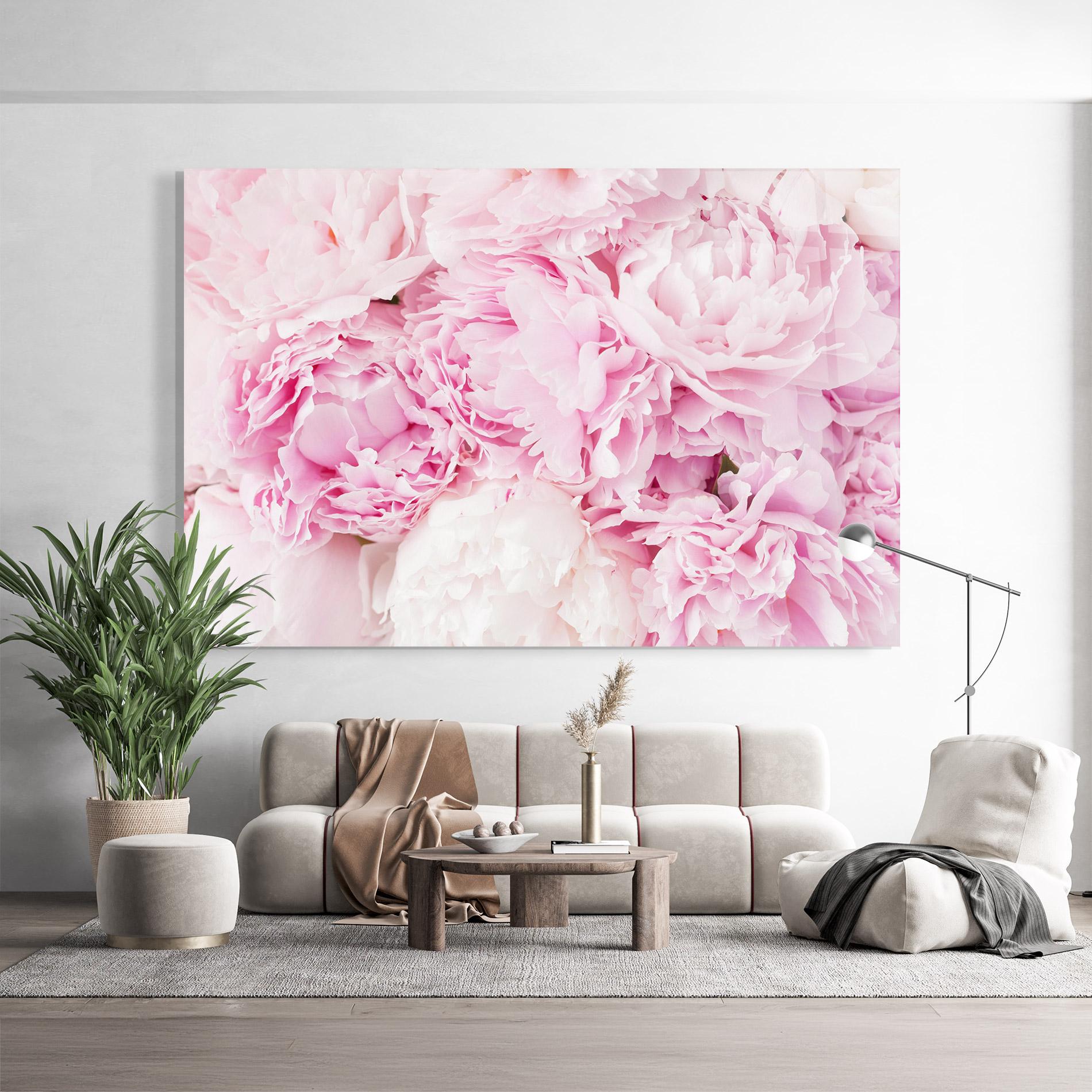 Стъклена картина Dreamy Pink Pastel Peony mockup 9